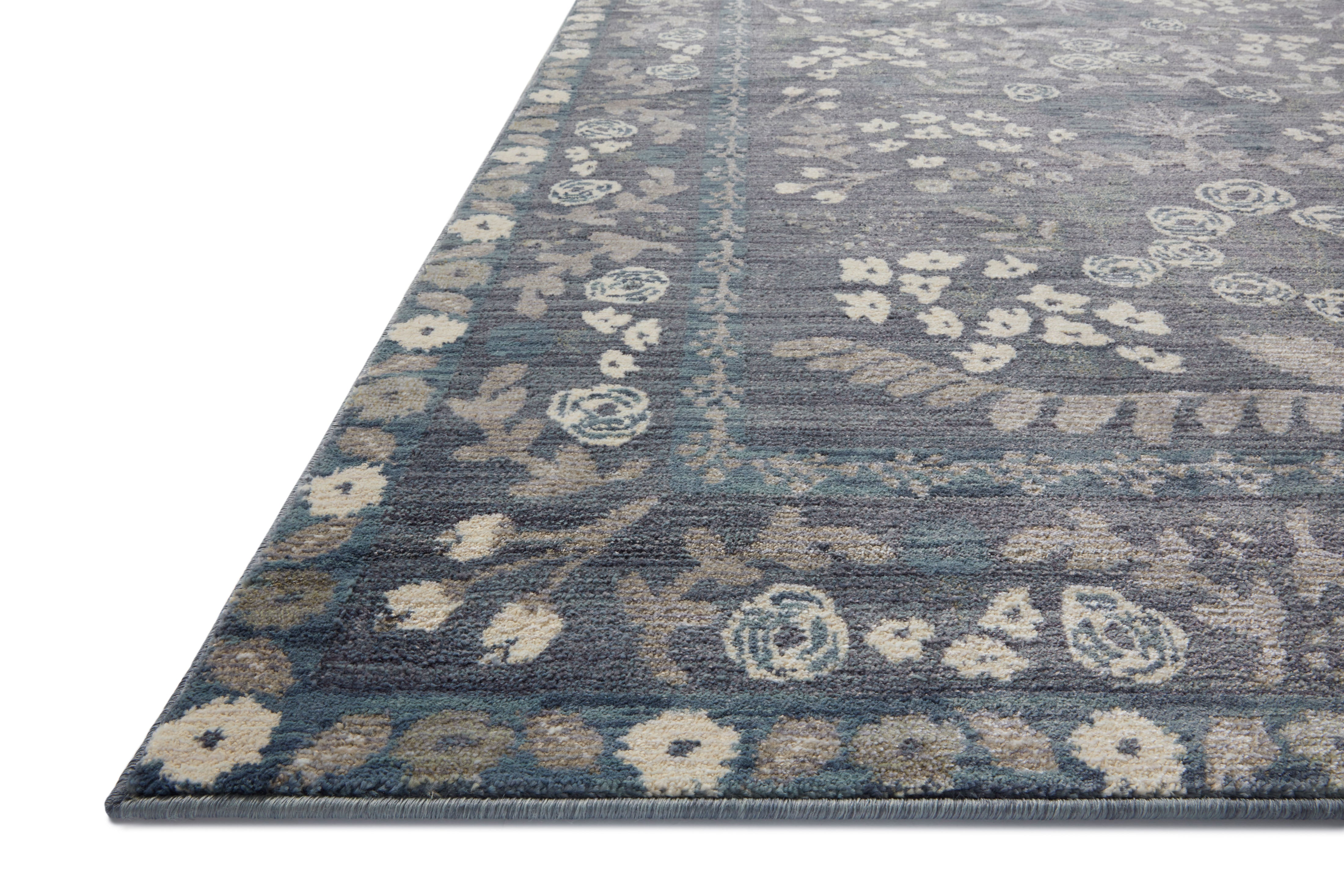 Rifle Paper Co. x Loloi Fiore Navy Grey Rug 3 - RUGS - patterned Loloi