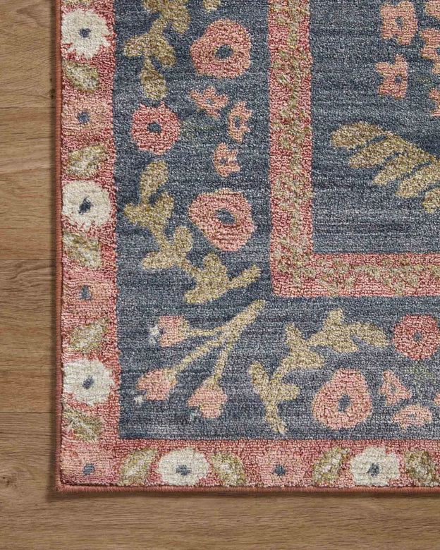 Rifle Paper Co. X Loloi/ Fiore Navy/ Rust Rug 3 - RUGS - patterned Loloi