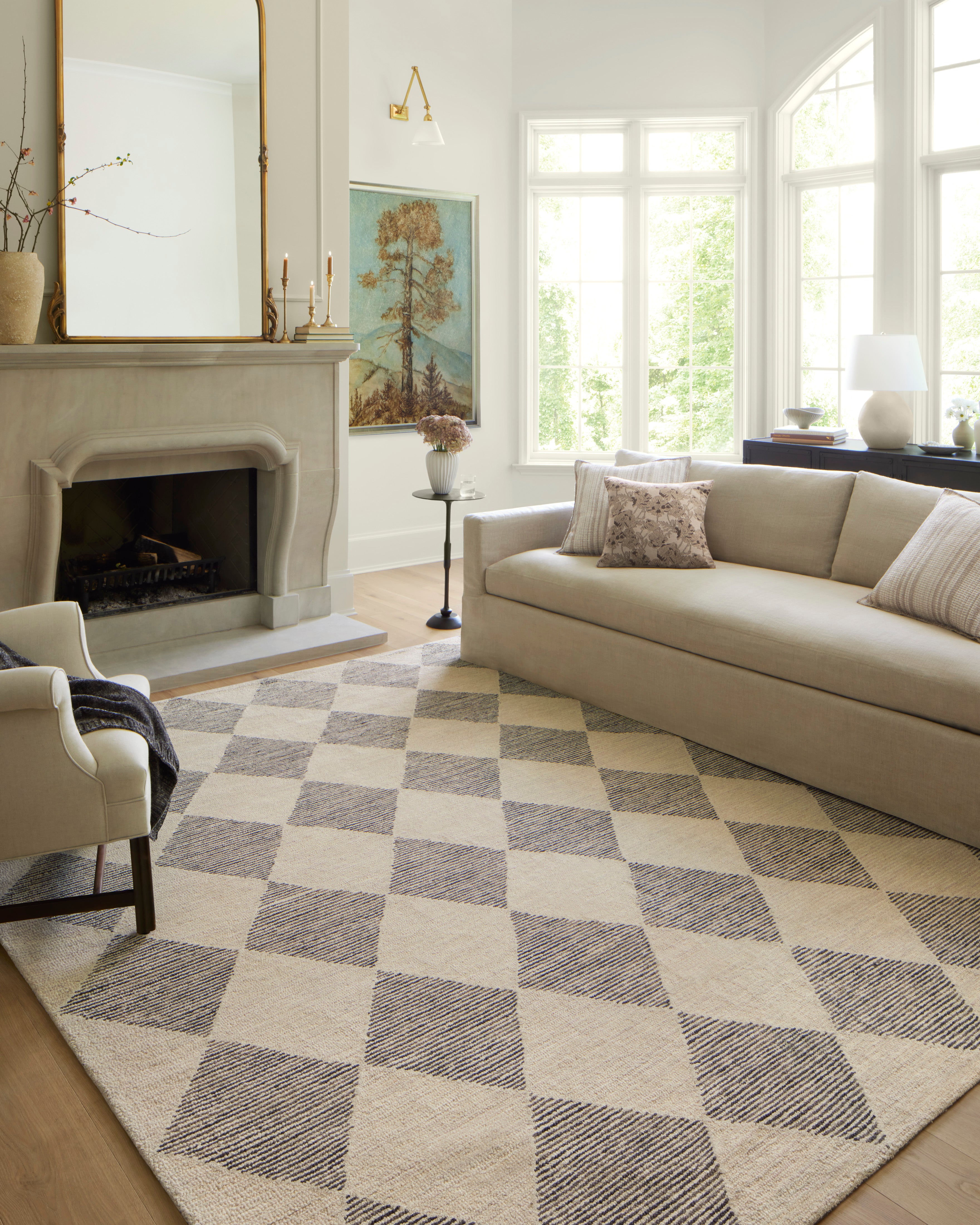 Chris Loves Julia x Loloi Francis Beige / Charcoal Rug - Rug & Weave