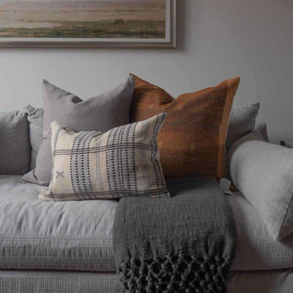 Cream Bhujodi Fringe Pillow Cover 1 - PILLOWS - Bhujodi - neutral Rug & Weave Pillows