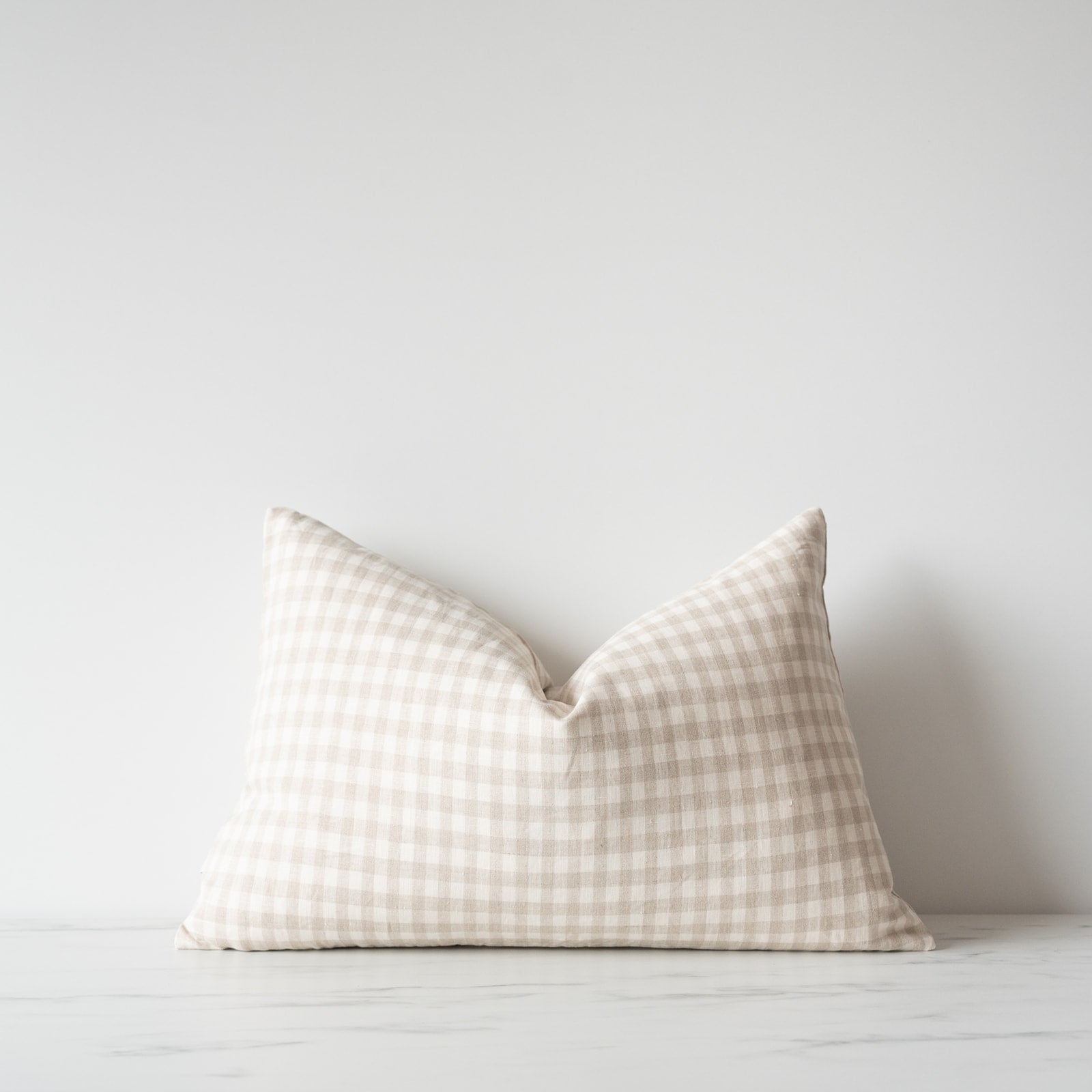 Gingham Linen Pillow Cover