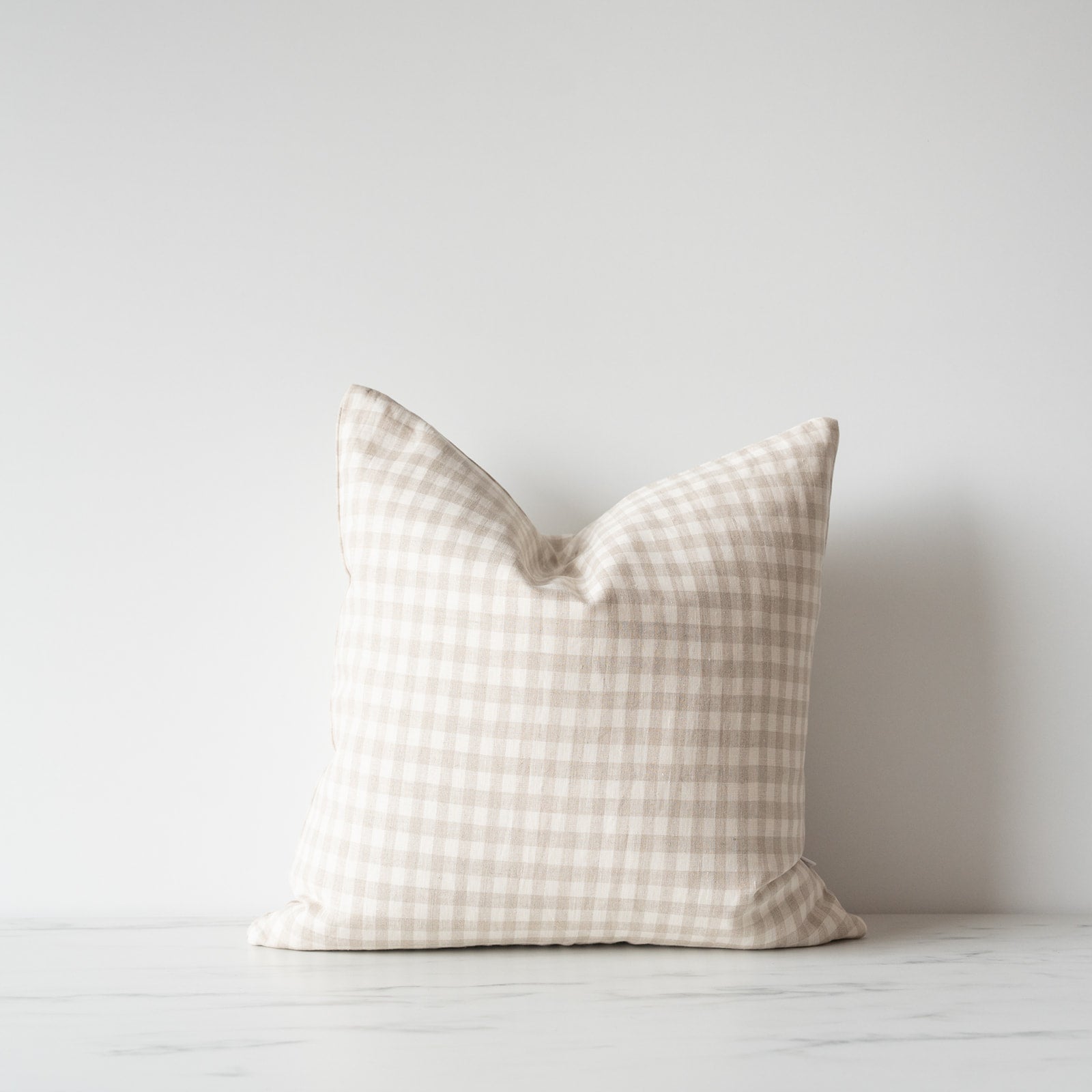 Gingham Linen Pillow Cover