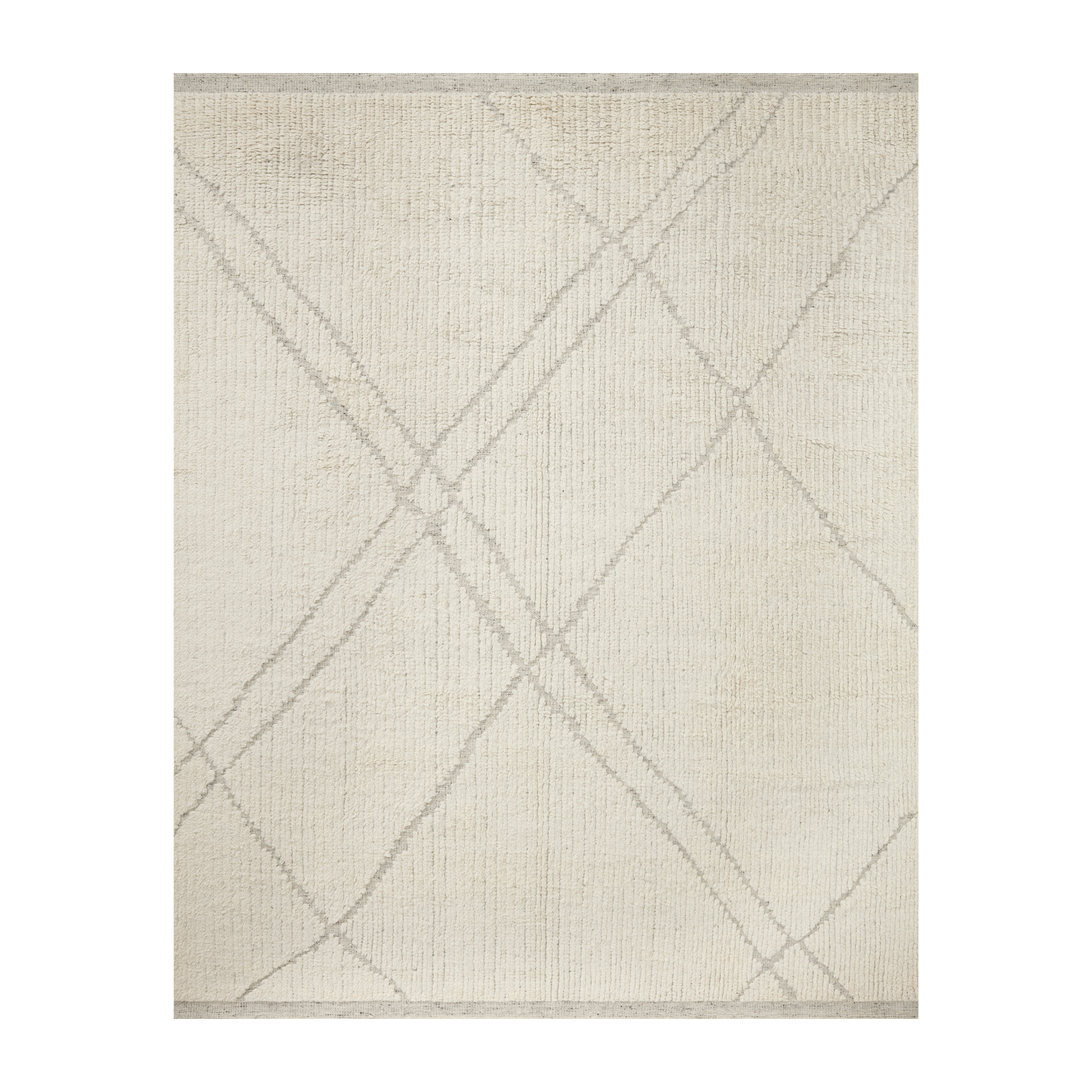 Amber Lewis x Loloi Gwyneth Ivory / Silver Rug 1- RUGS - wool Loloi