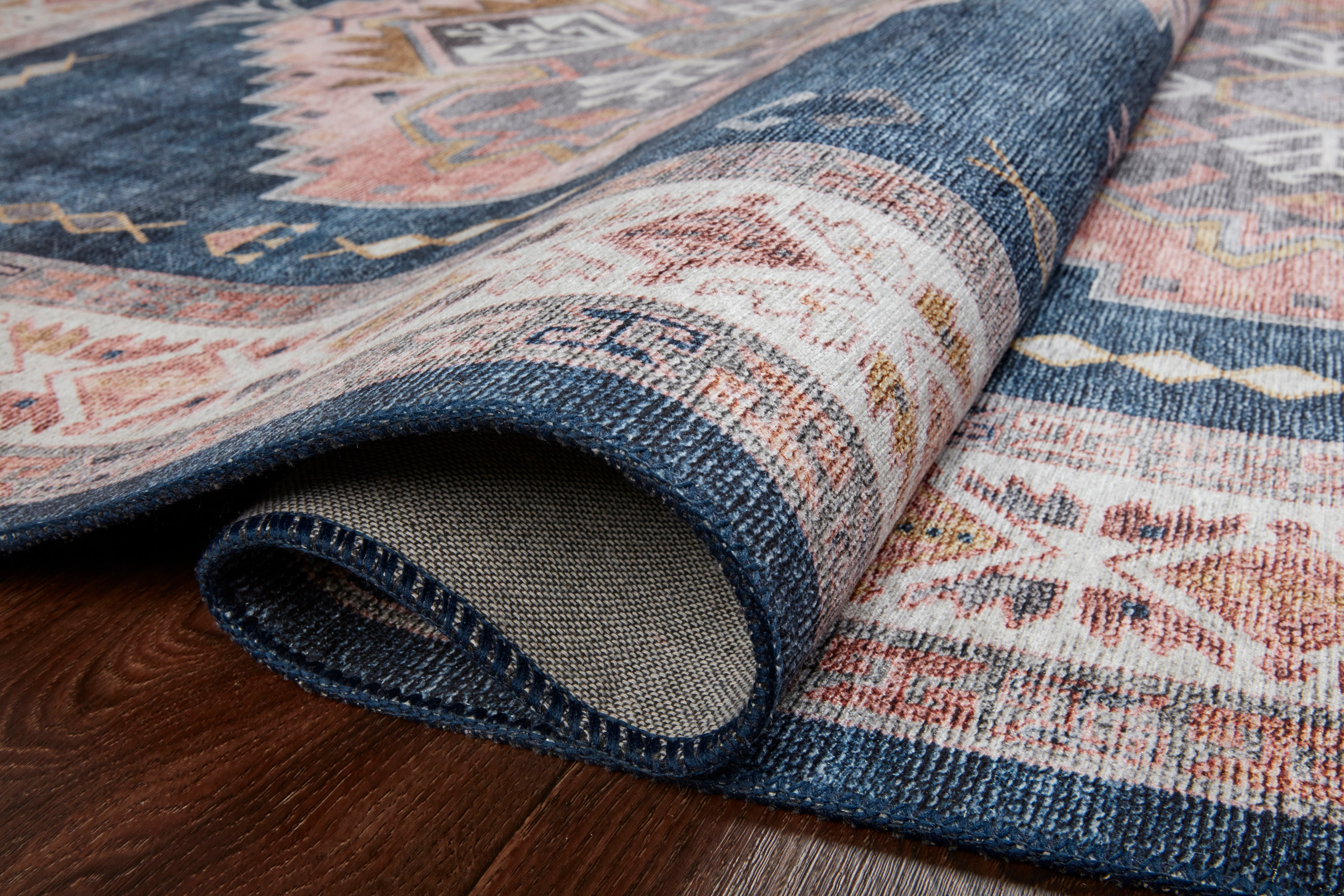 Loloi Heidi Denim / Blush Rug 1-RUGS-patterned Loloi