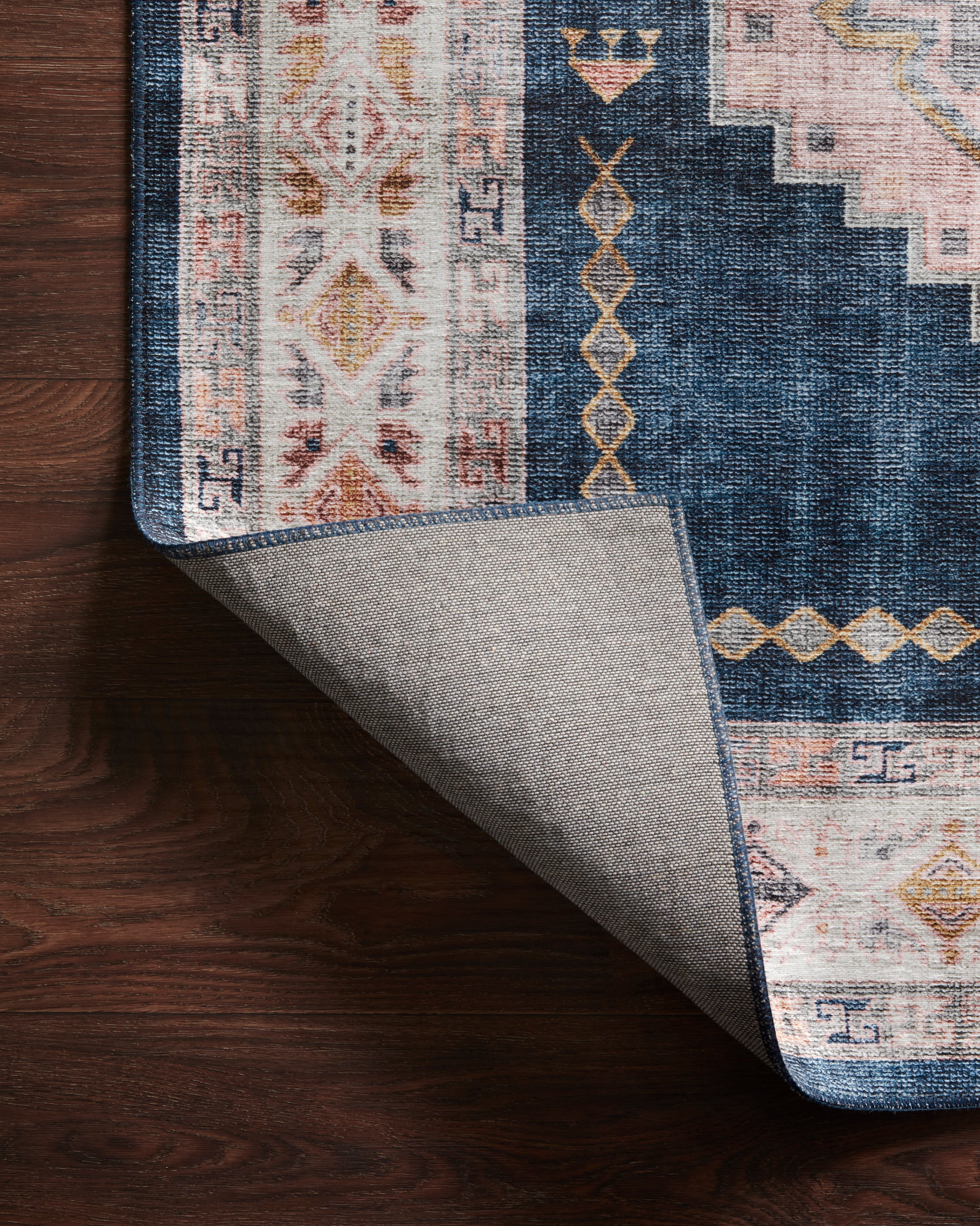 Loloi Heidi Denim / Blush Rug 1-RUGS-patterned Loloi