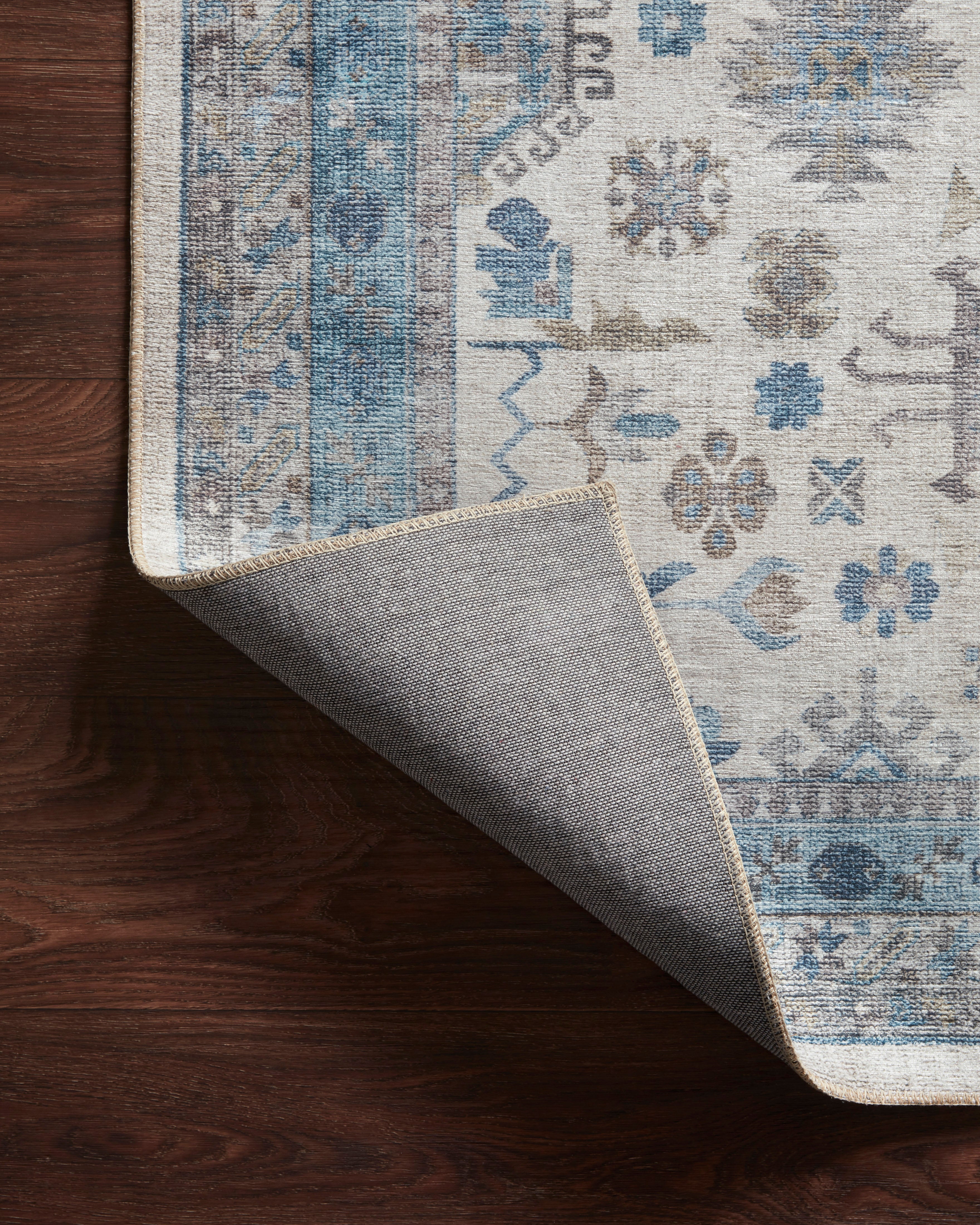 Loloi Heidi Ivory / Ocean Rug 1-RUGS-patterned Loloi