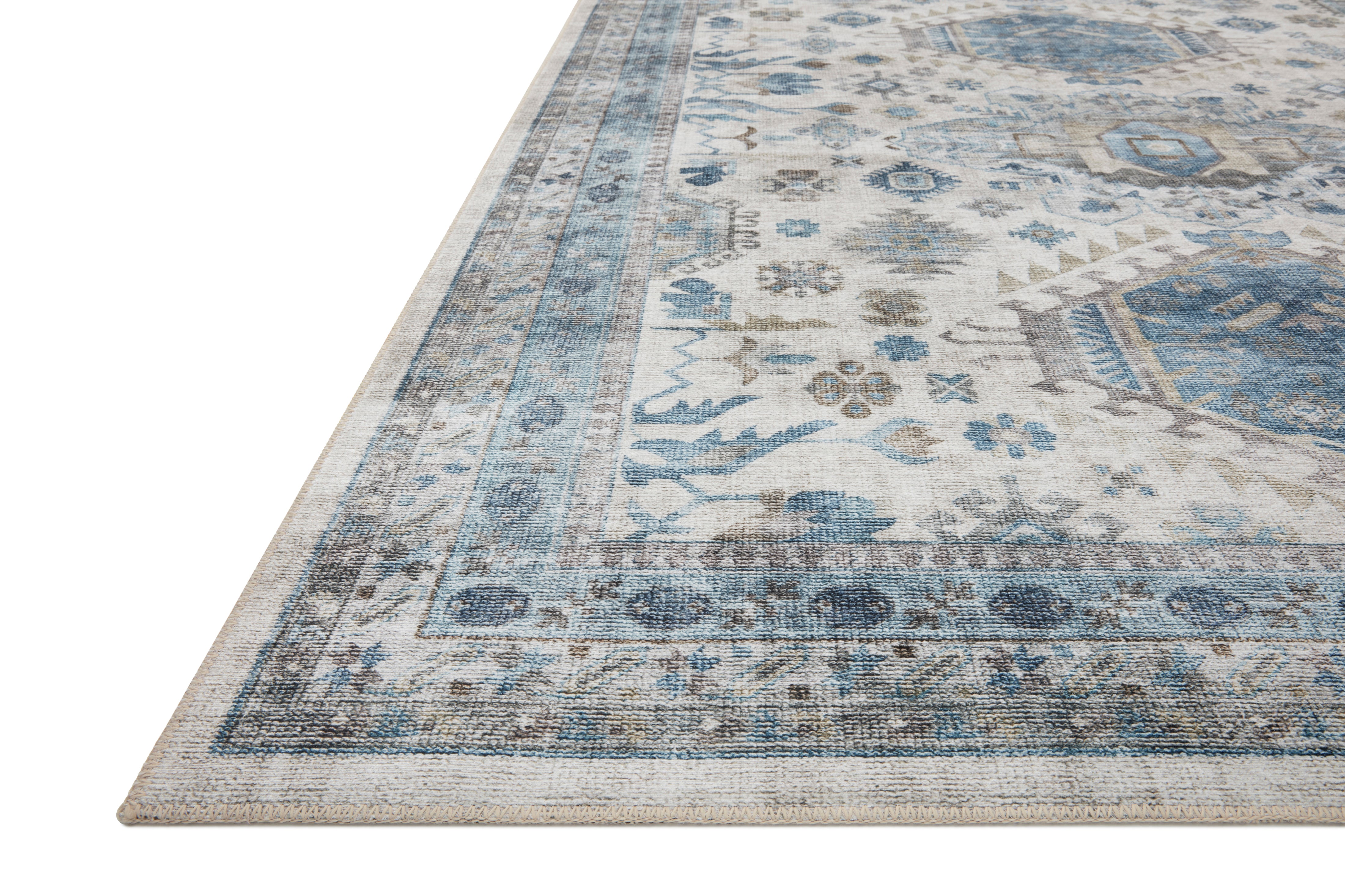 Loloi Heidi Ivory / Ocean Rug 1-RUGS-patterned Loloi