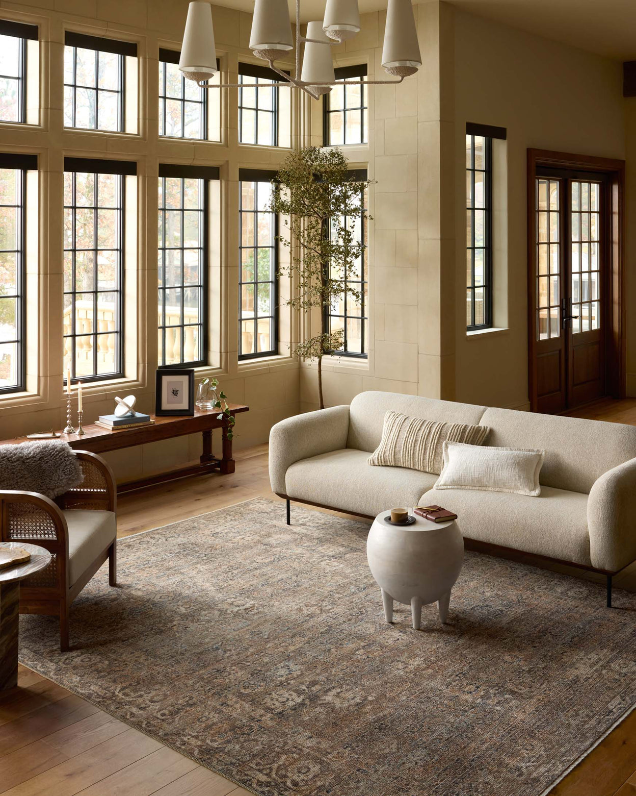 Loloi Heritage Mocha / Denim Rug 0-RUGS-patterned Loloi