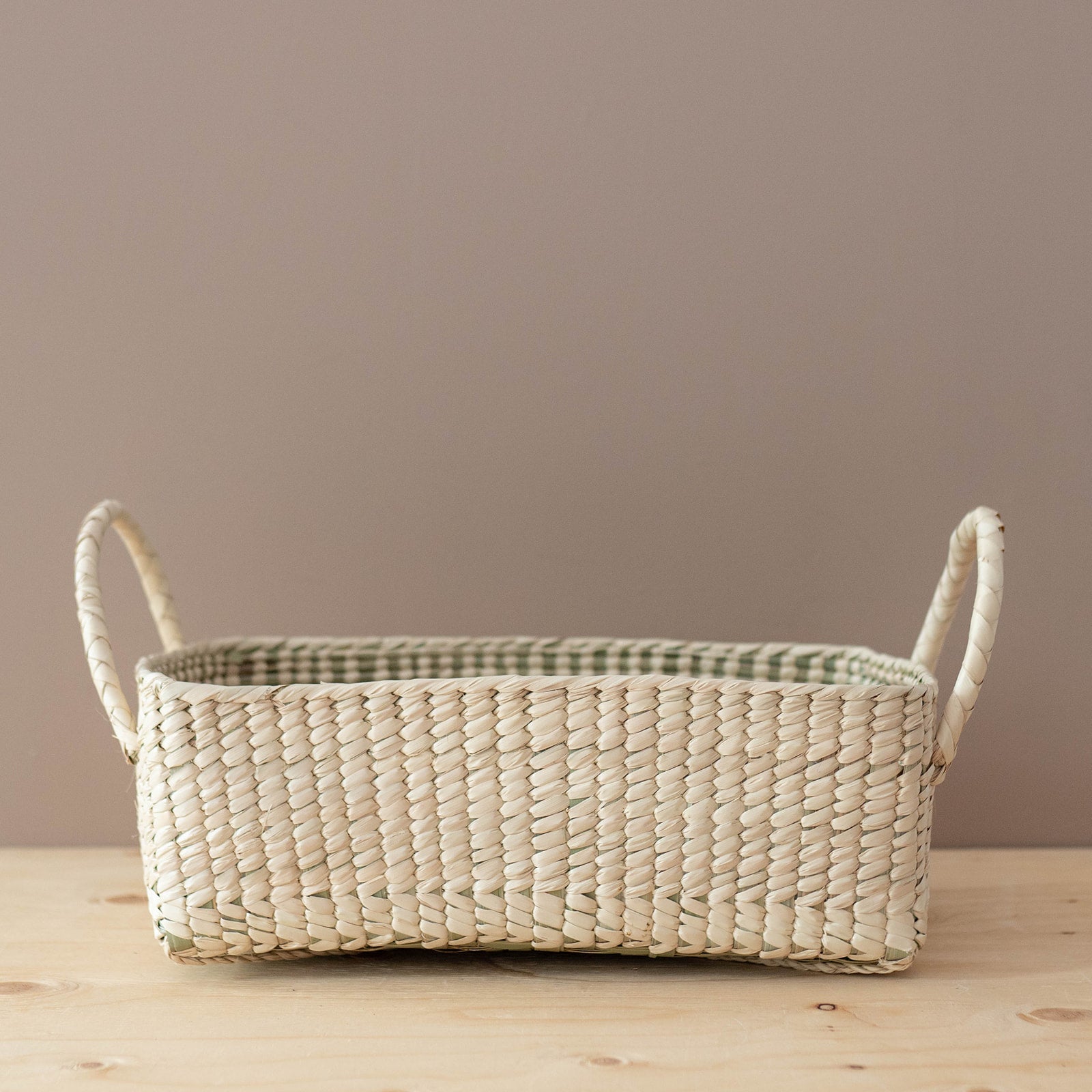 Hand-Woven Natural Basket with Handles - Rug & Weave