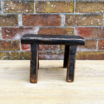 Petite Black Elm Wood Stool - Rug & Weave