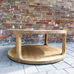 Clara Reclaimed Wood Round Coffee Table 4 - b - FURNITURE - coffee table - round Hauer Market