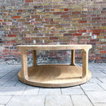 Clara Reclaimed Wood Round Coffee Table 4 - b - FURNITURE - coffee table - round Hauer Market