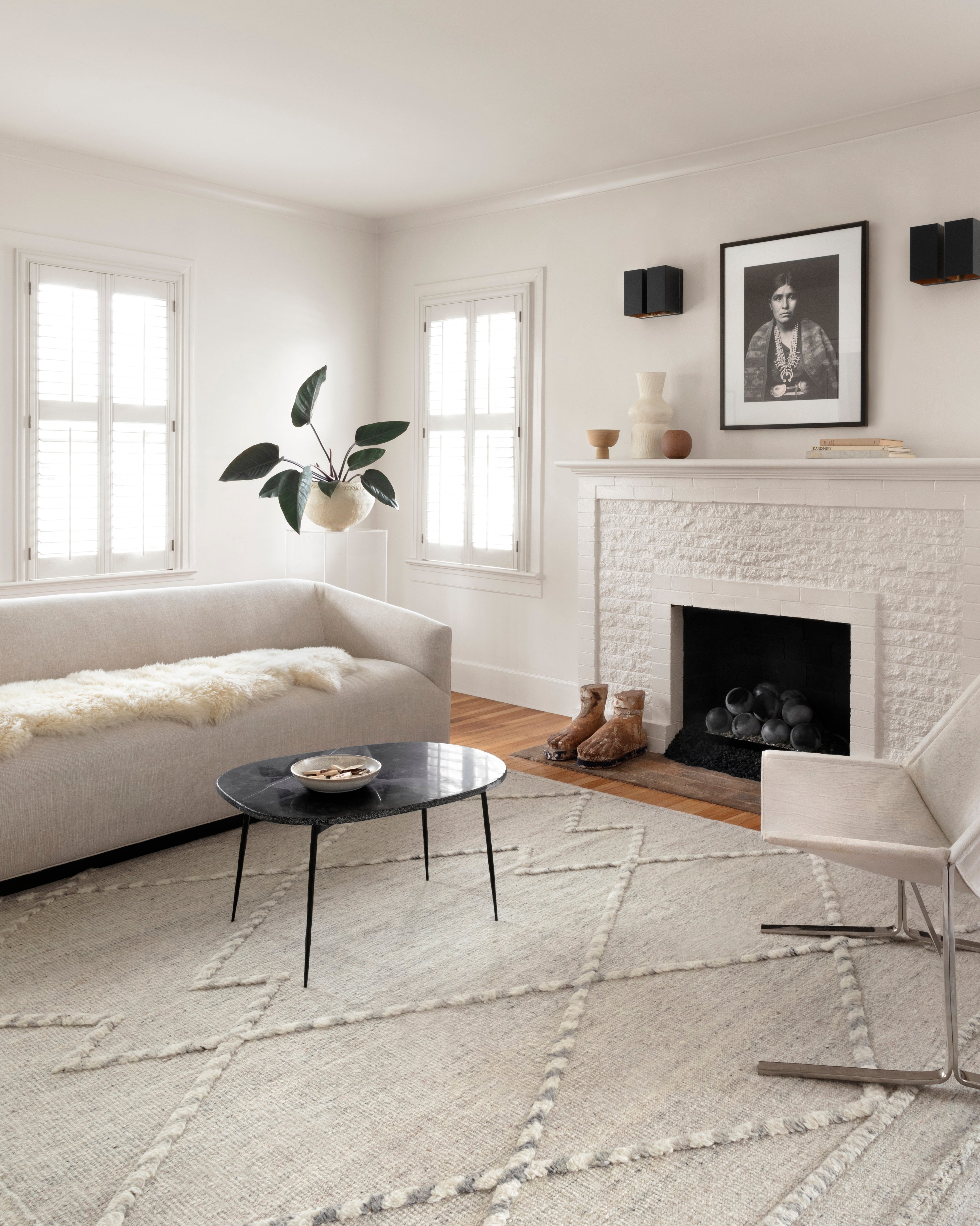 Loloi Iman Ivory / Lt. Grey Rug RUGS - patterned Loloi