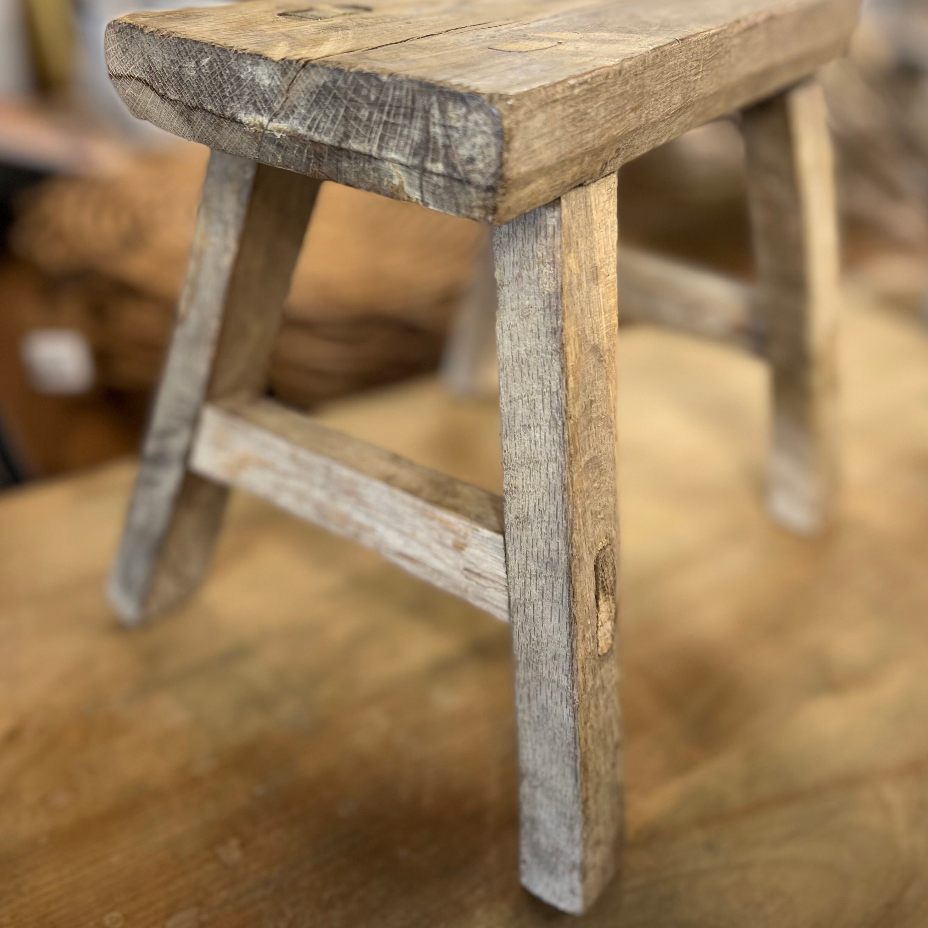 Extra Small Elm Wood Stool - Rug & Weave