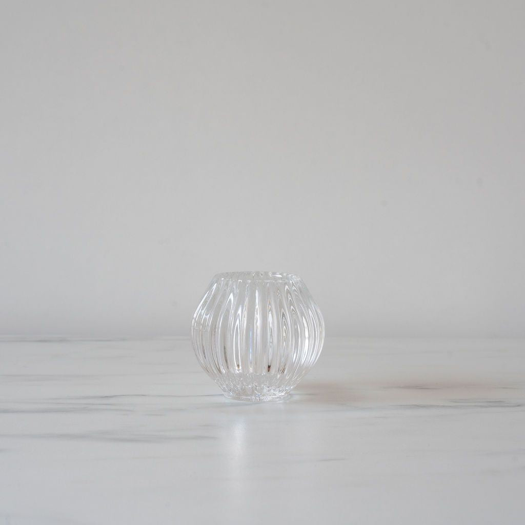 Ridged Glass Taper/Votive Holder Clear- Rug & Weave