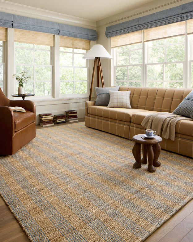 Chris Loves Julia x Loloi Judy Natural / Sky Rug 0-RUGS - jute Loloi