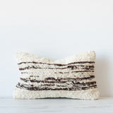 Rug inspired hand woven accent pillow in neutral tones