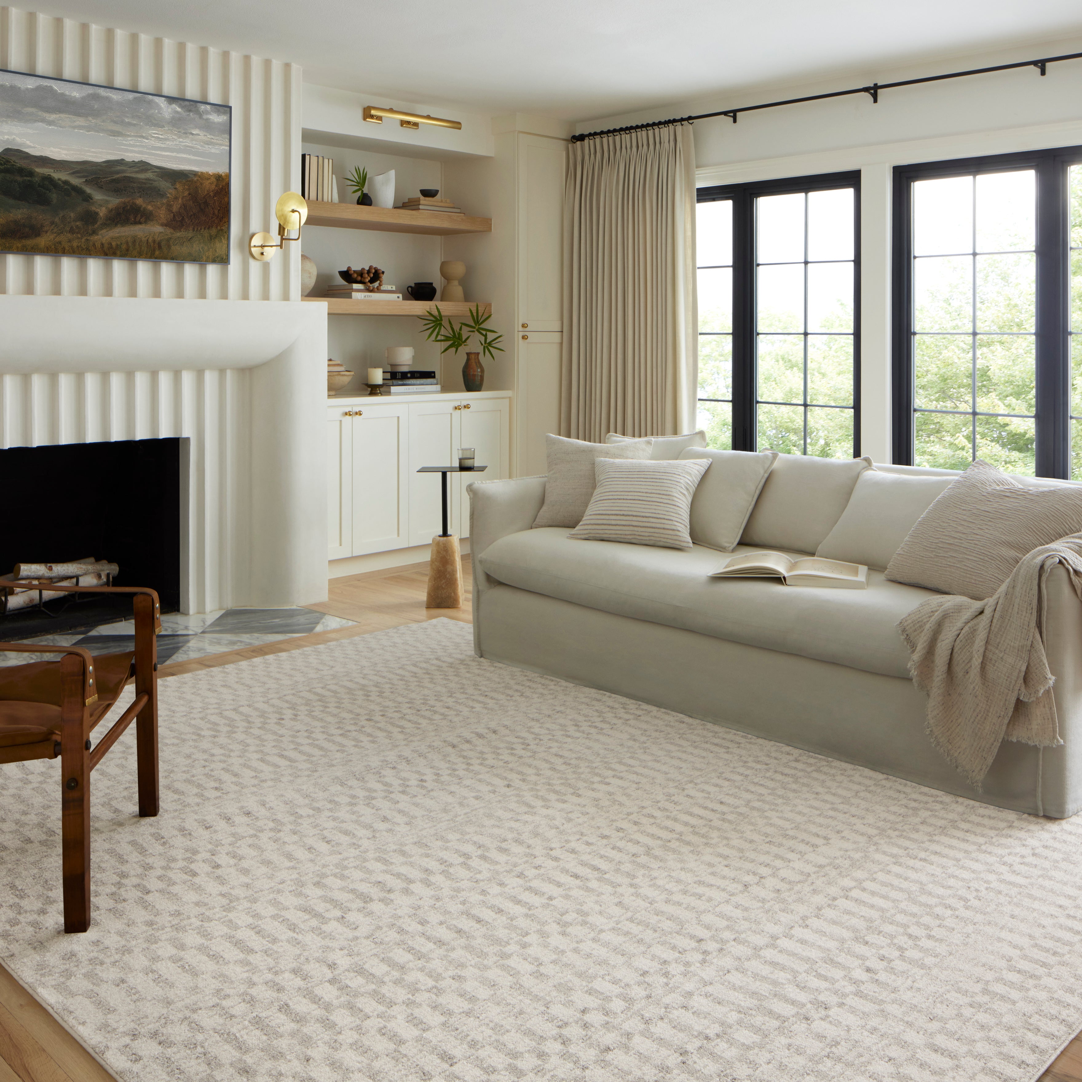OVERSTOCK RUG - Loloi Kamala Ivory / Grey Rug - 6'7" x 9'6" IN STORE - Sale Rugs Loloi