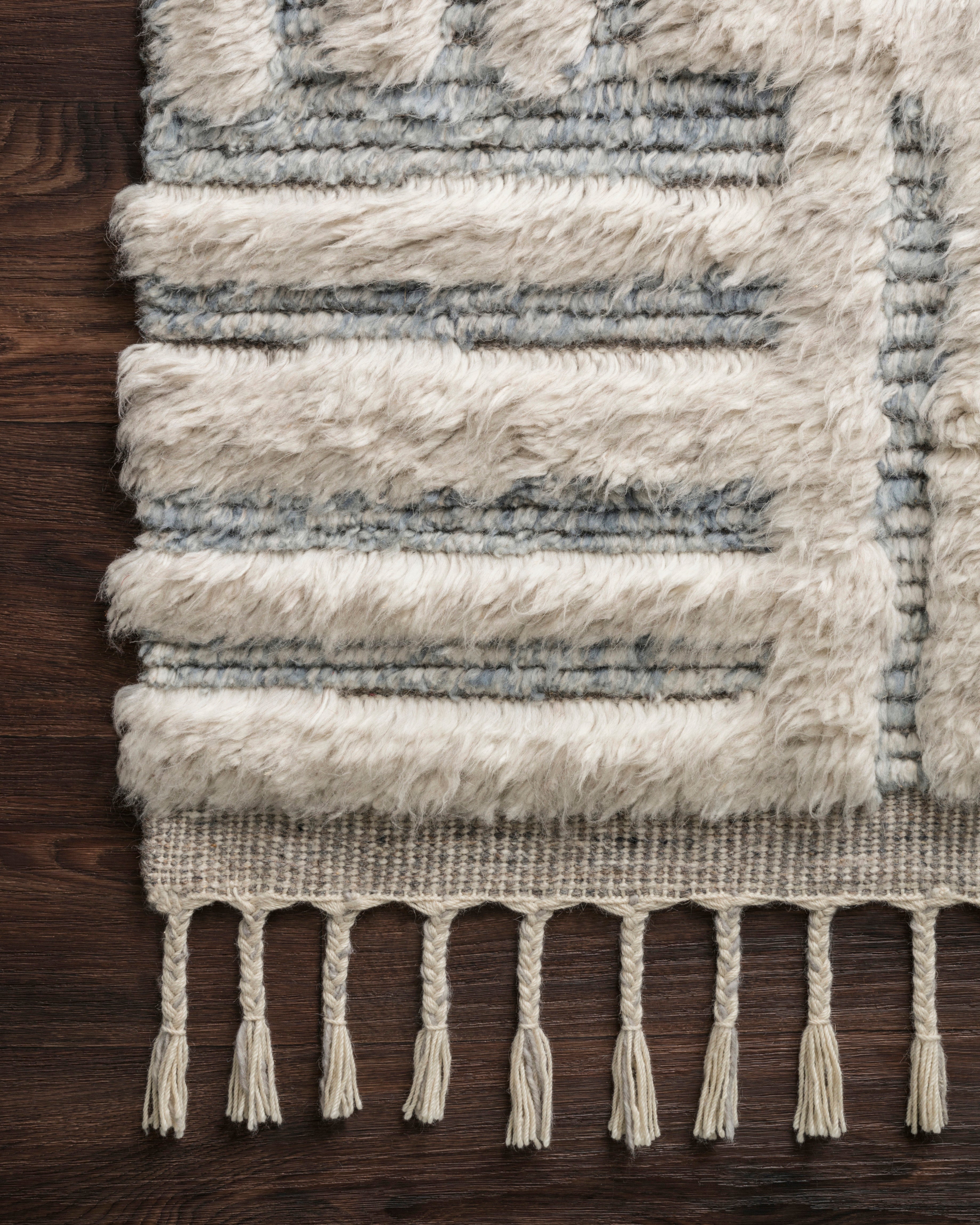 Loloi Khalid Ivory / Sky Rug RUGS - wool Loloi