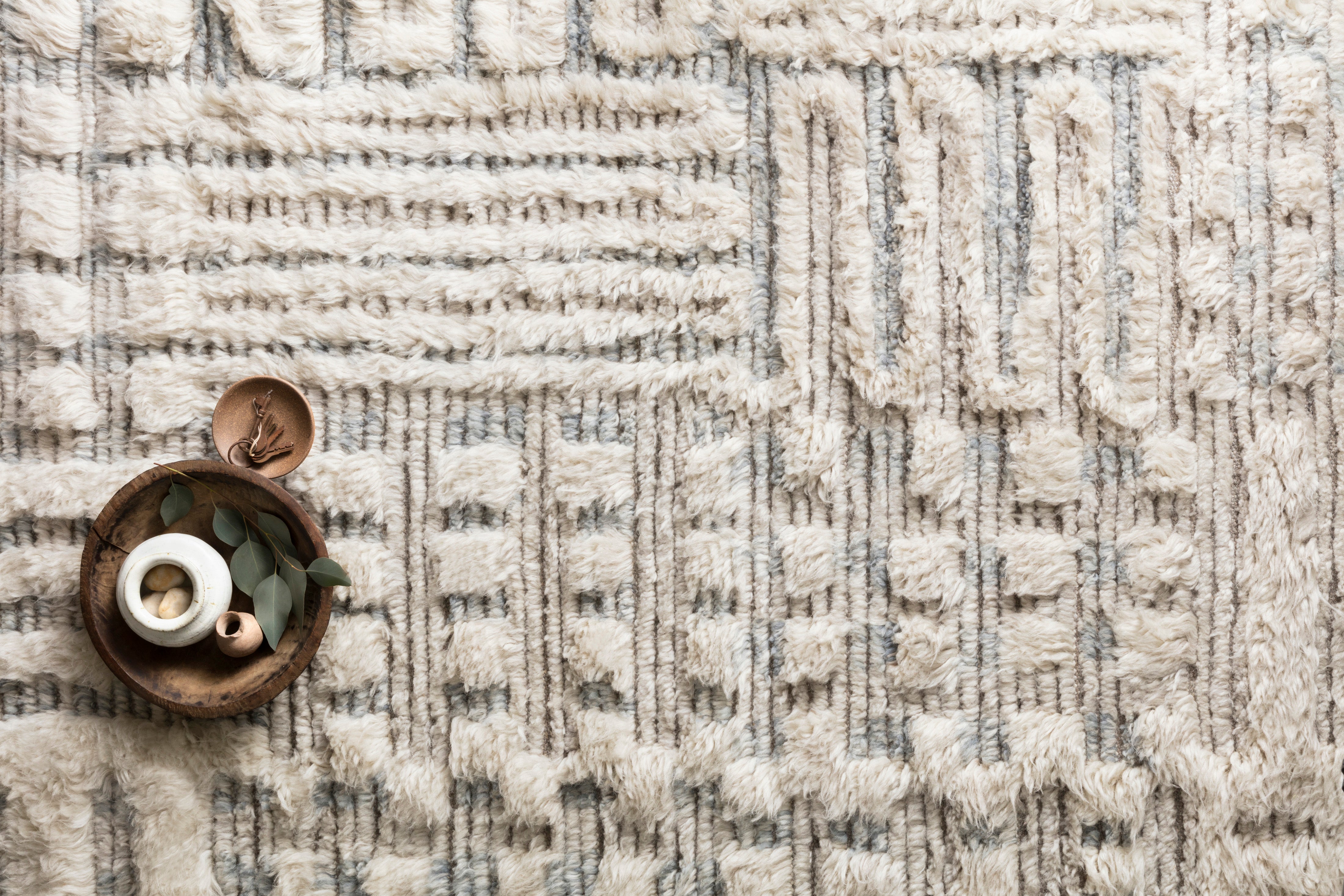 Loloi Khalid Ivory / Sky Rug RUGS - wool Loloi