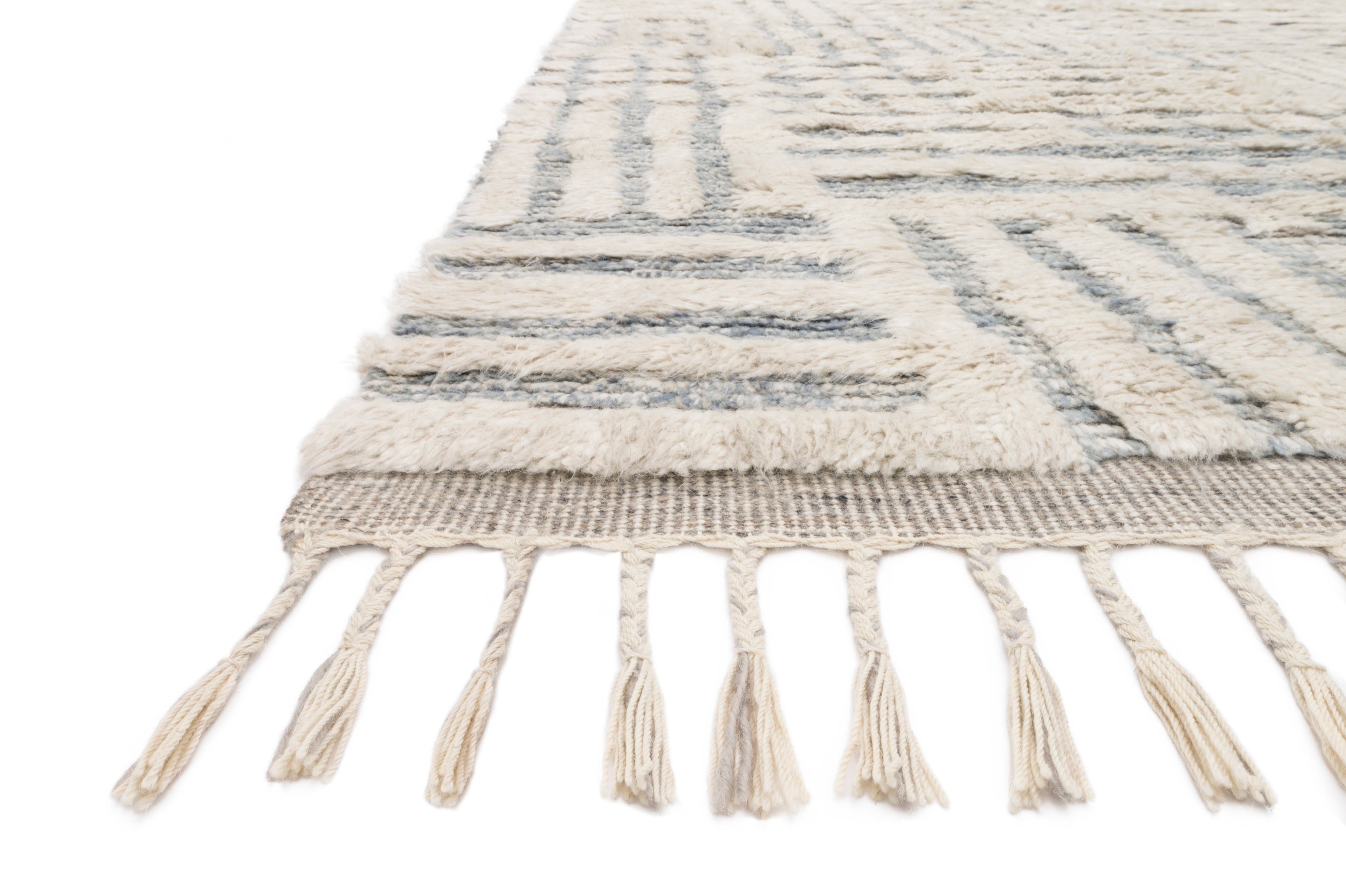 Loloi Khalid Ivory / Sky Rug RUGS - wool Loloi
