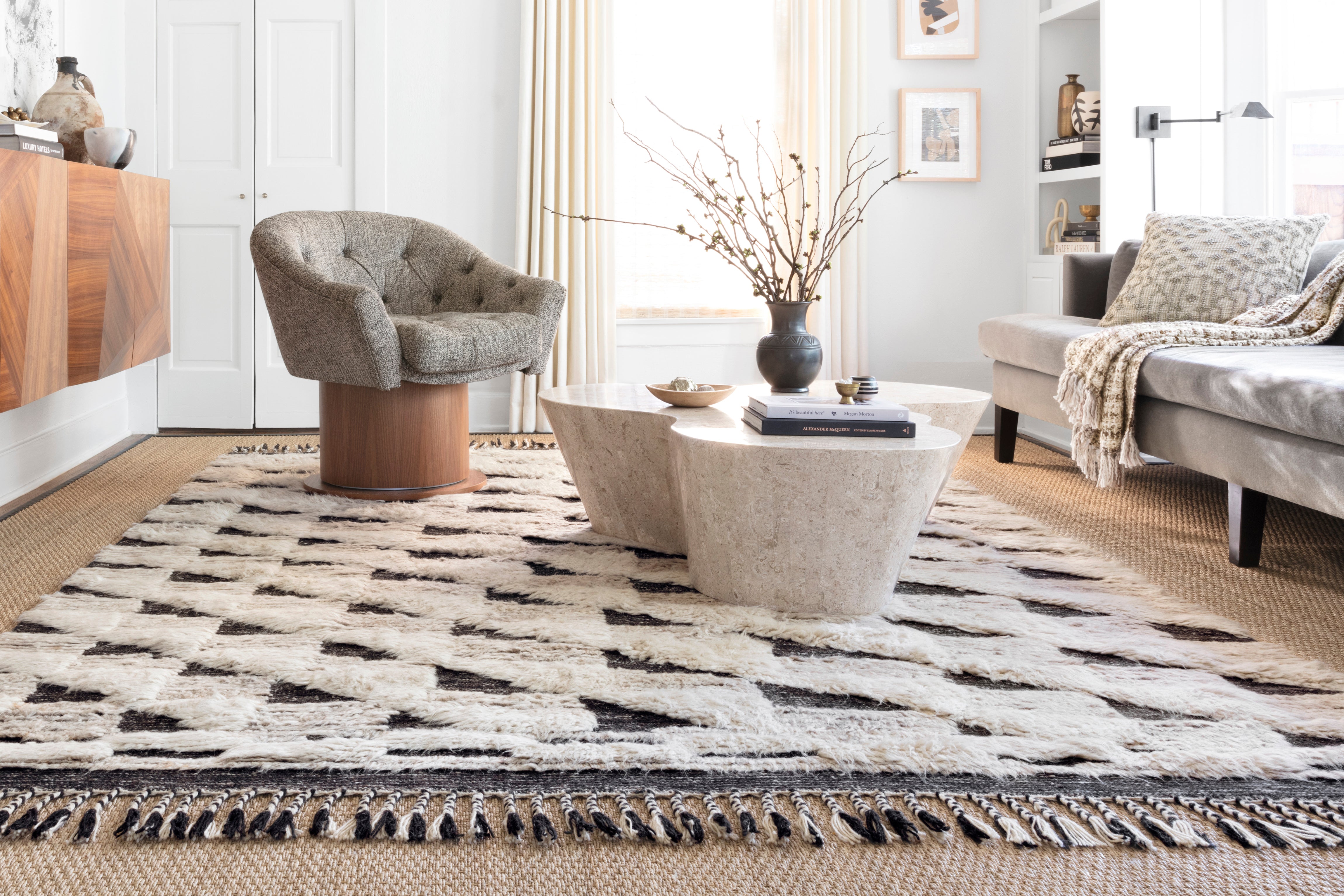 Loloi Khalid Natural / Black Rug RUGS - wool Loloi