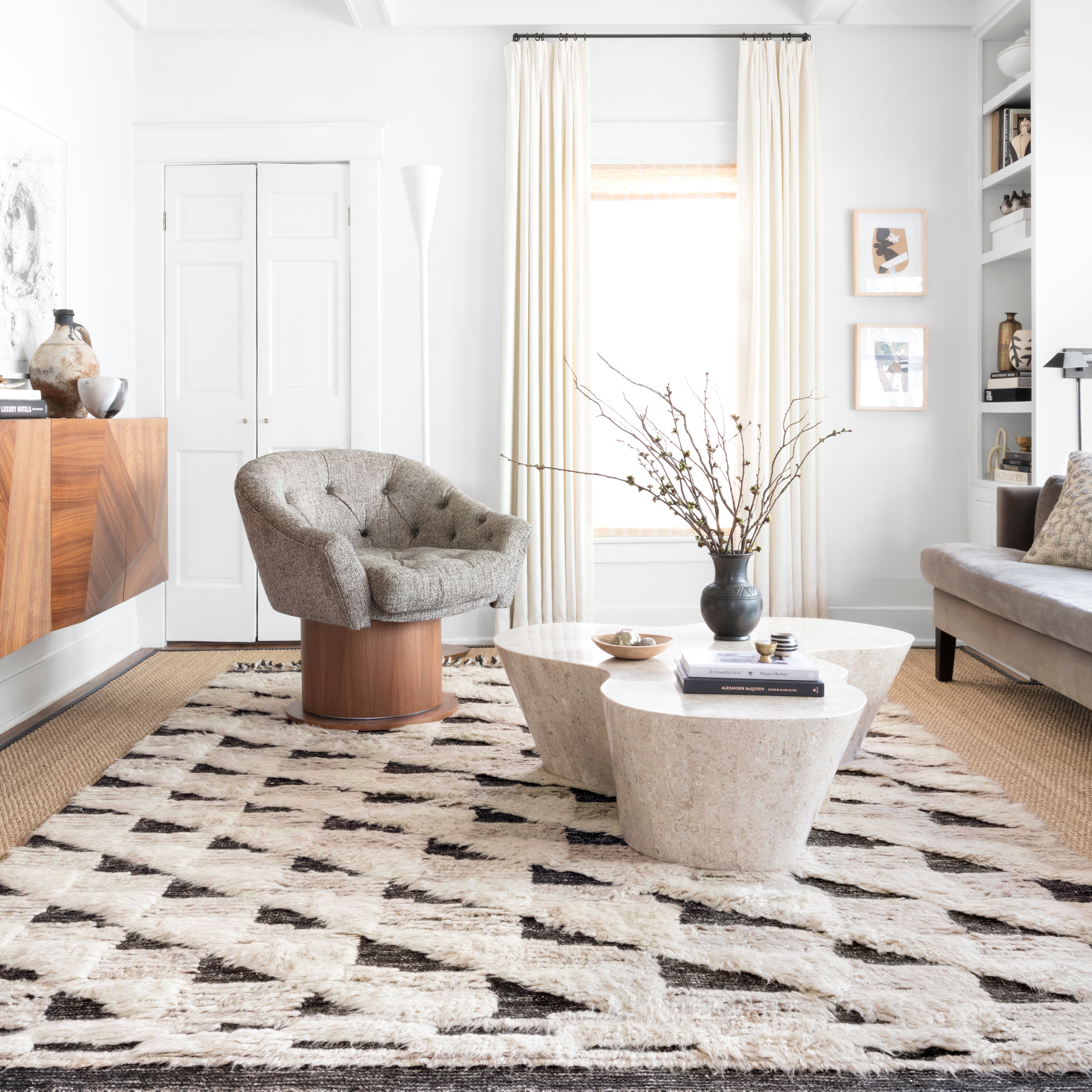 Loloi Khalid Natural / Black Rug RUGS - wool Loloi