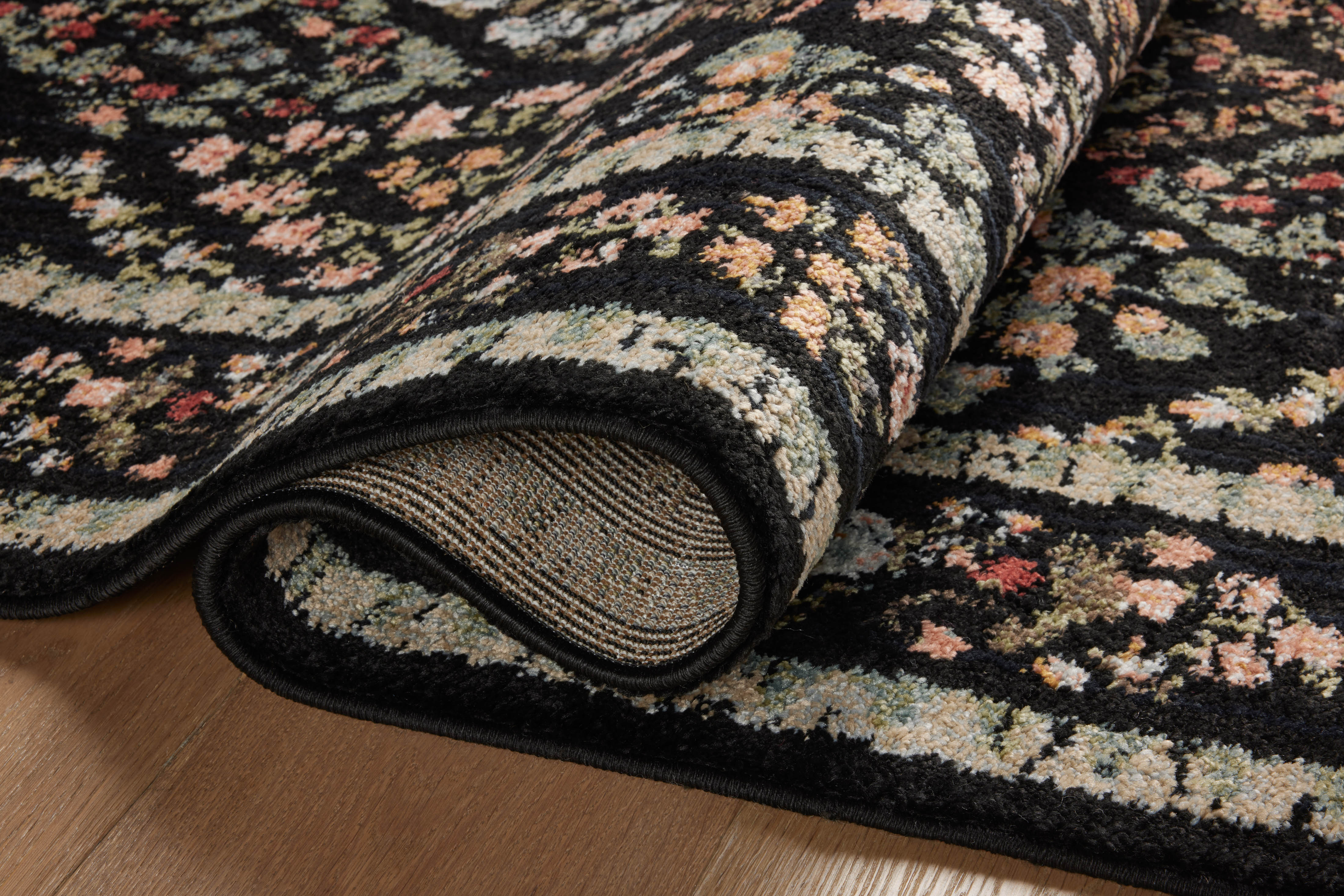 Rifle Paper Co. x Loloi Laurel Parquet Black Rug 0-RUGS-patterned Loloi