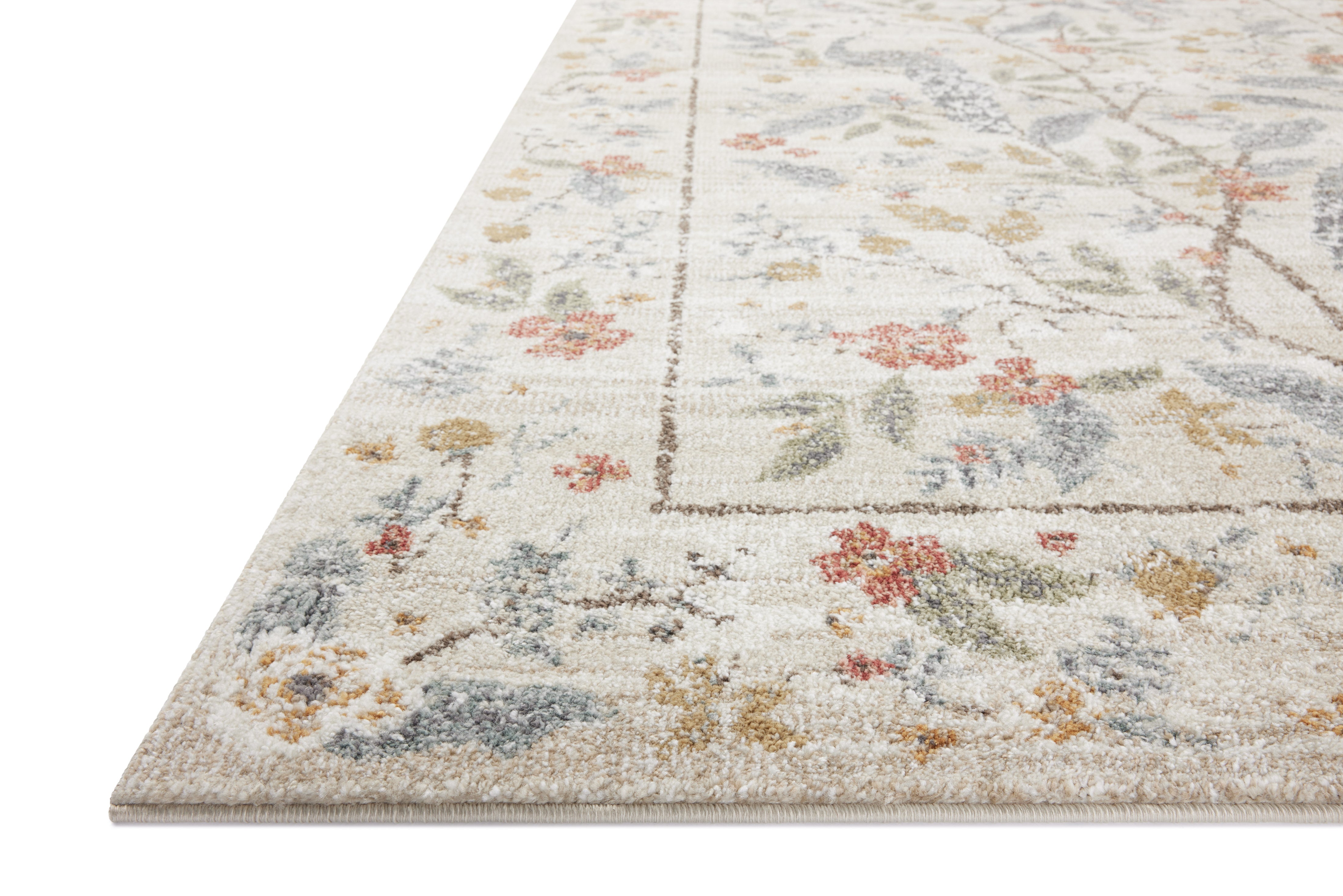 Rifle Paper Co. x Loloi Laurel Peacock Garden Cream Rug 0-RUGS-patterned Loloi