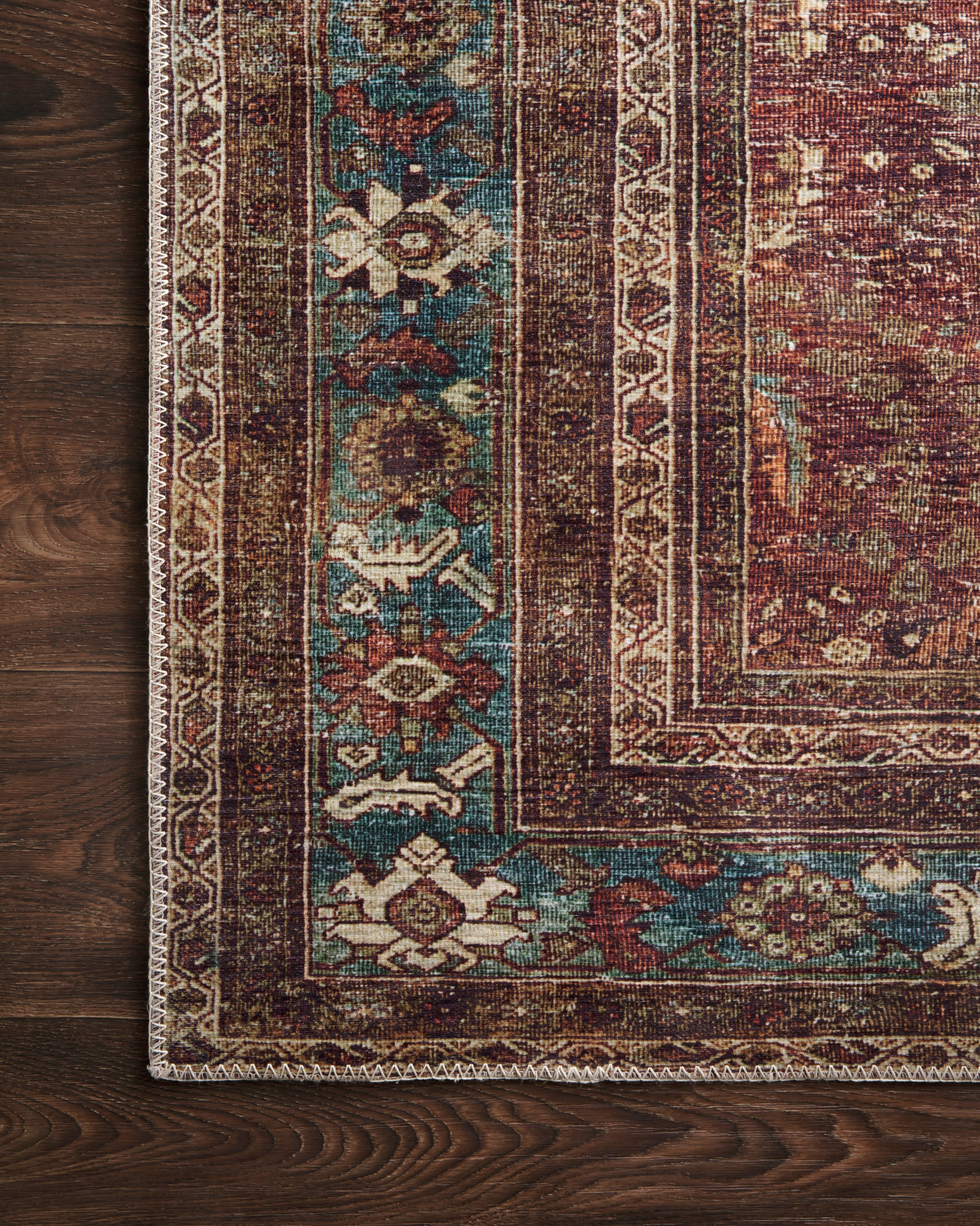 OVERSTOCK RUG - Loloi Layla Brick / Blue Rug - 2' x 5' IN STORE - Sale Rugs Loloi