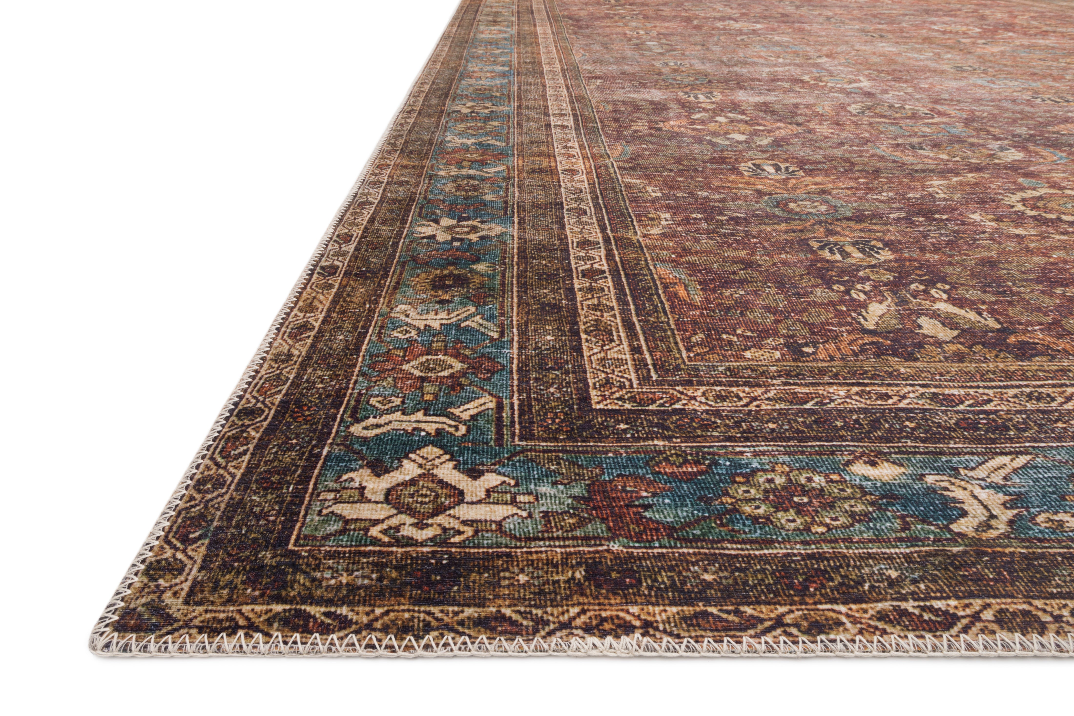 OVERSTOCK RUG - Loloi Layla Brick / Blue Rug - 2' x 5' IN STORE - Sale Rugs Loloi