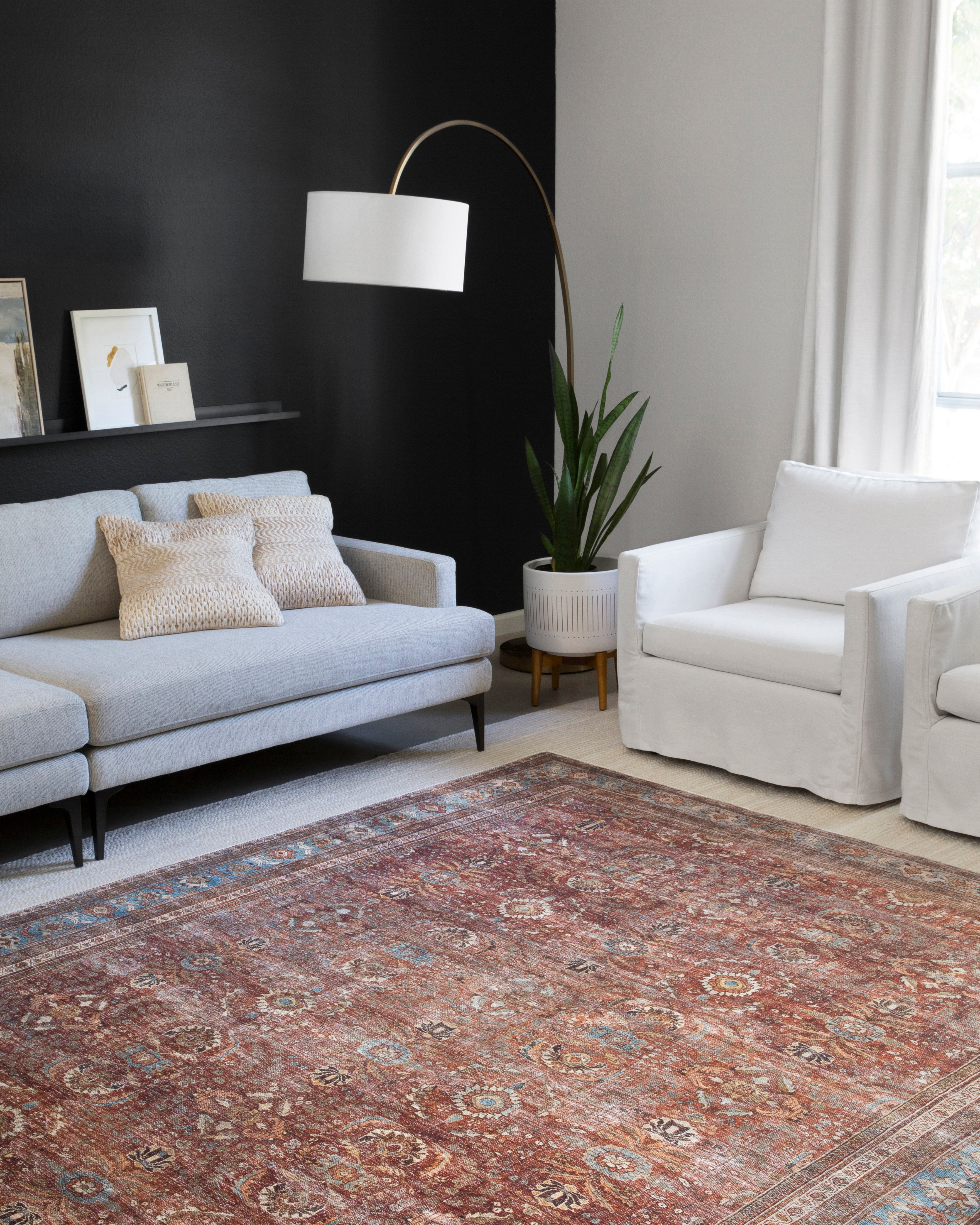 OVERSTOCK RUG - Loloi Layla Brick / Blue Rug - 2' x 5' IN STORE - Sale Rugs Loloi