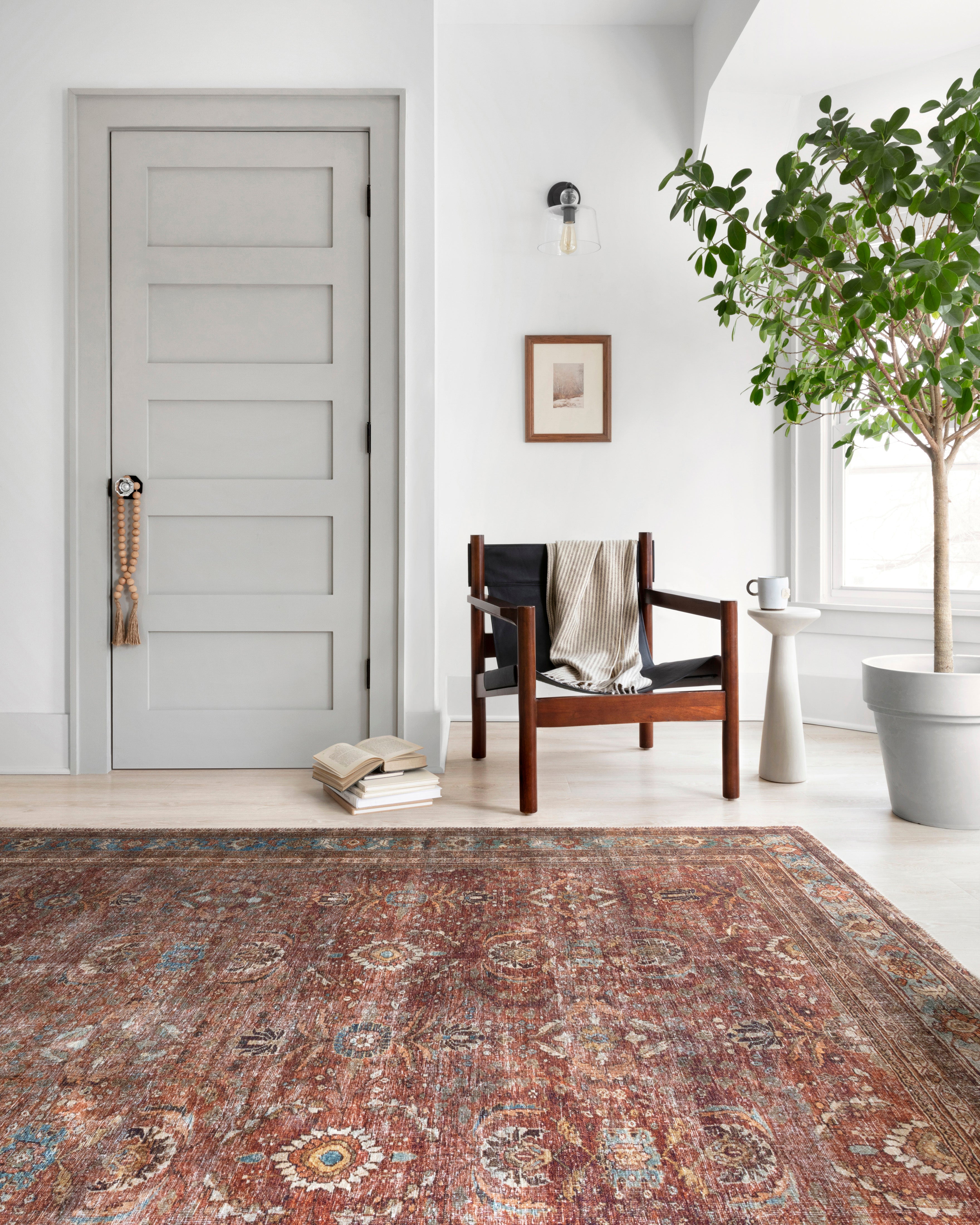 OVERSTOCK RUG - Loloi Layla Brick / Blue Rug - 2' x 5' IN STORE - Sale Rugs Loloi