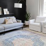 Loloi Layla Blue / Tangerine Rug RUGS - patterned Loloi