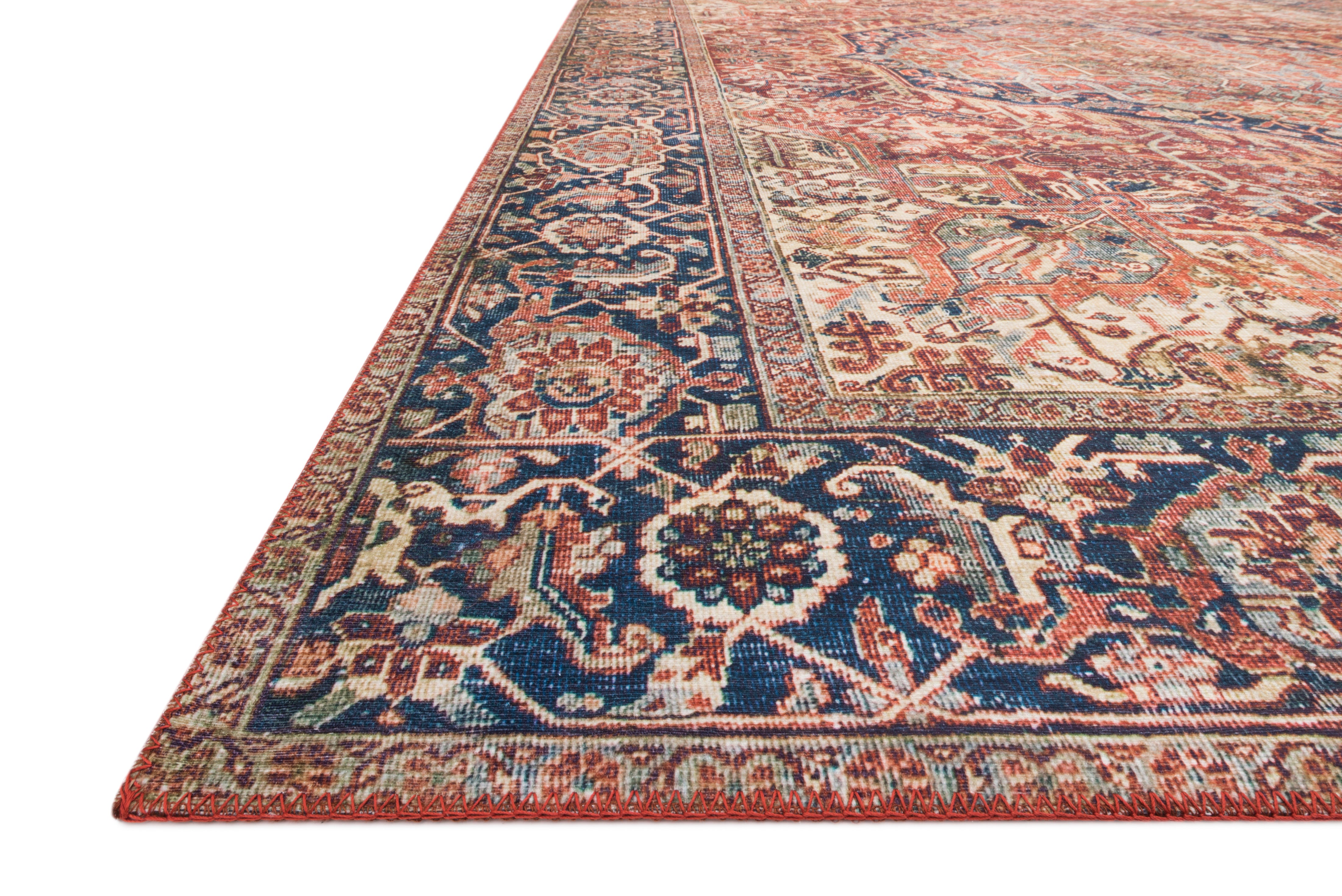Loloi Layla Red / Navy Rug 2-RUGS - patterned Loloi