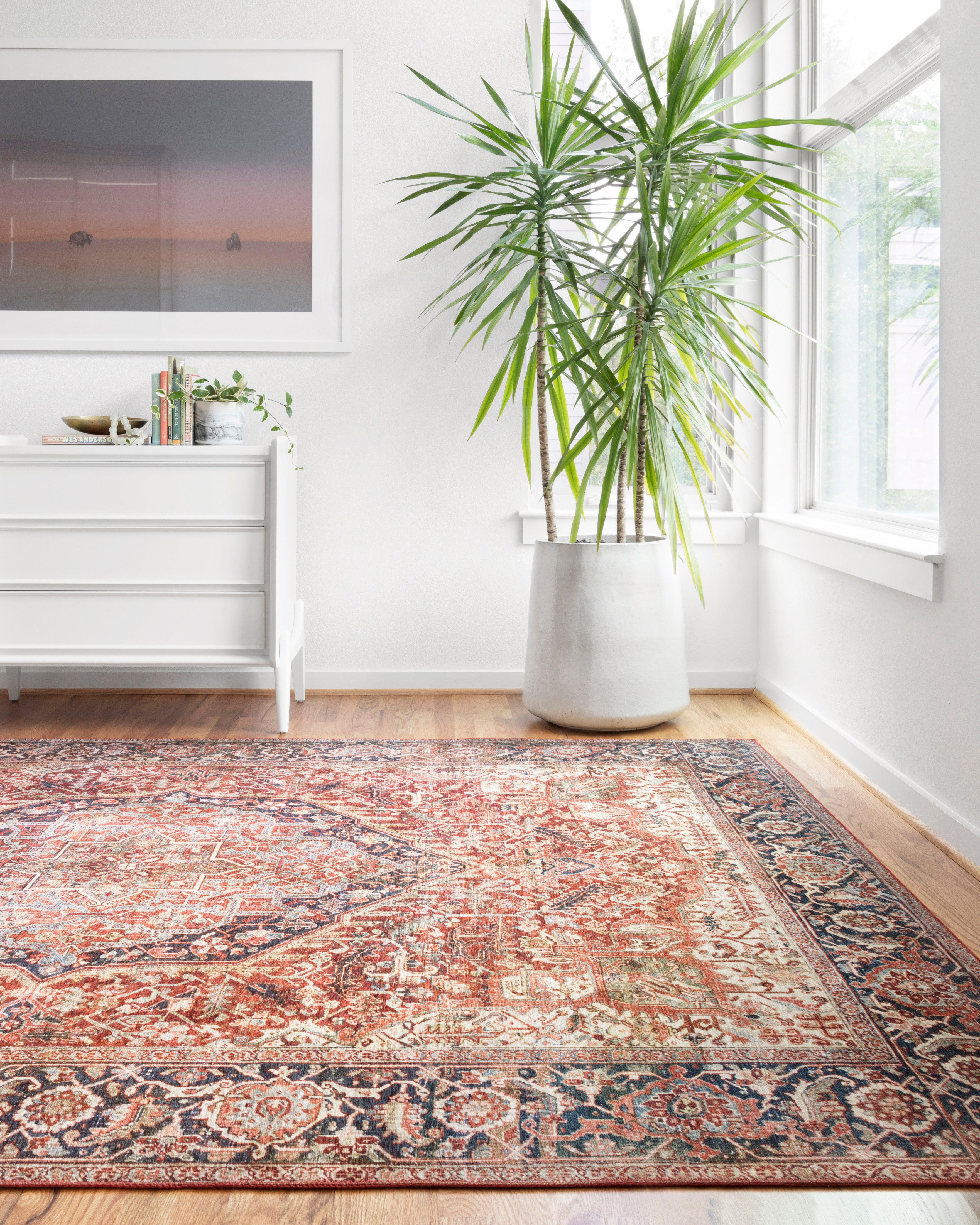 Loloi Layla Red / Navy Rug 2-RUGS - patterned Loloi