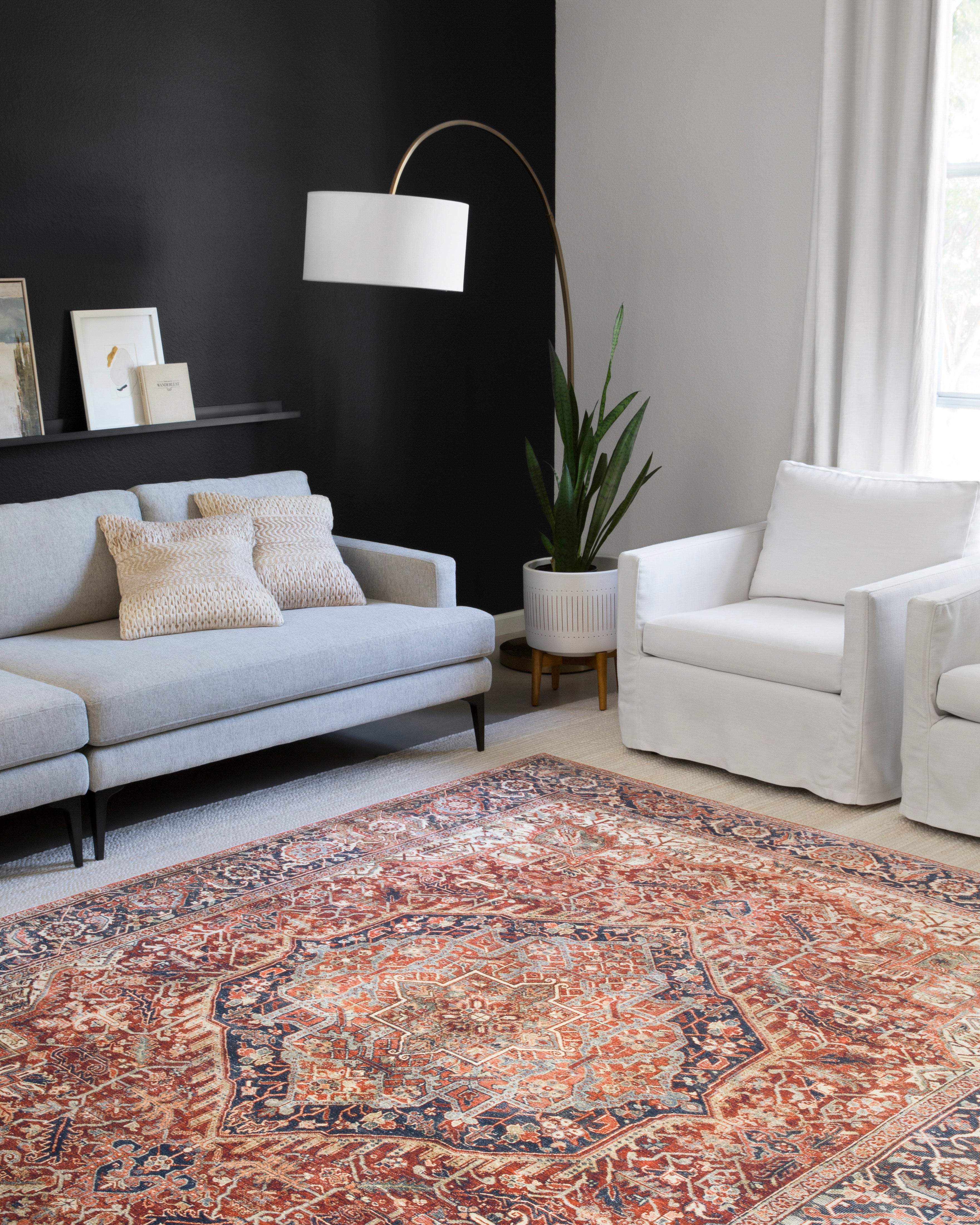 Loloi Layla Red / Navy Rug 2-RUGS - patterned Loloi
