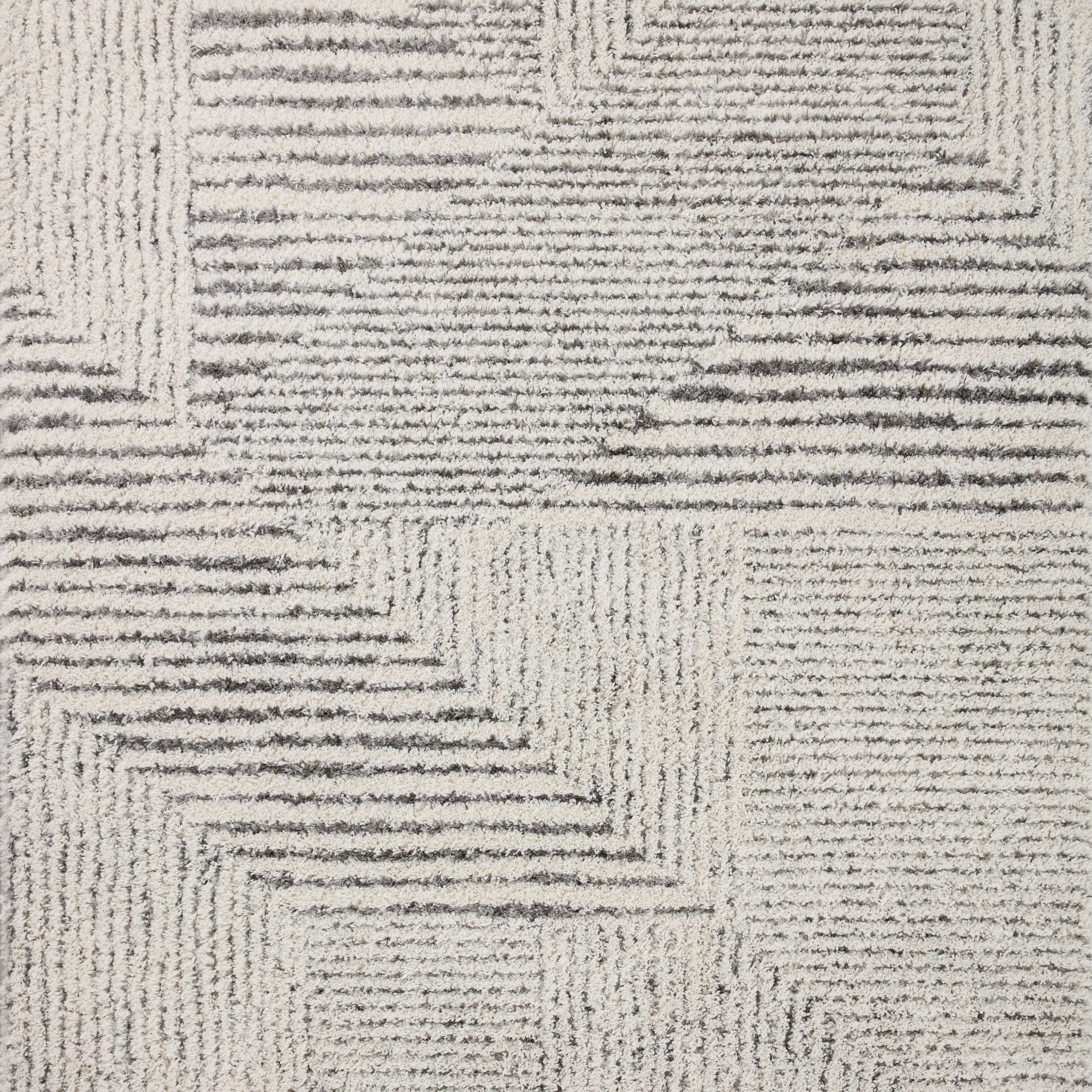 Loloi Levitt Shag Ivory / Grey Rug 0-RUGS-patterned Loloi