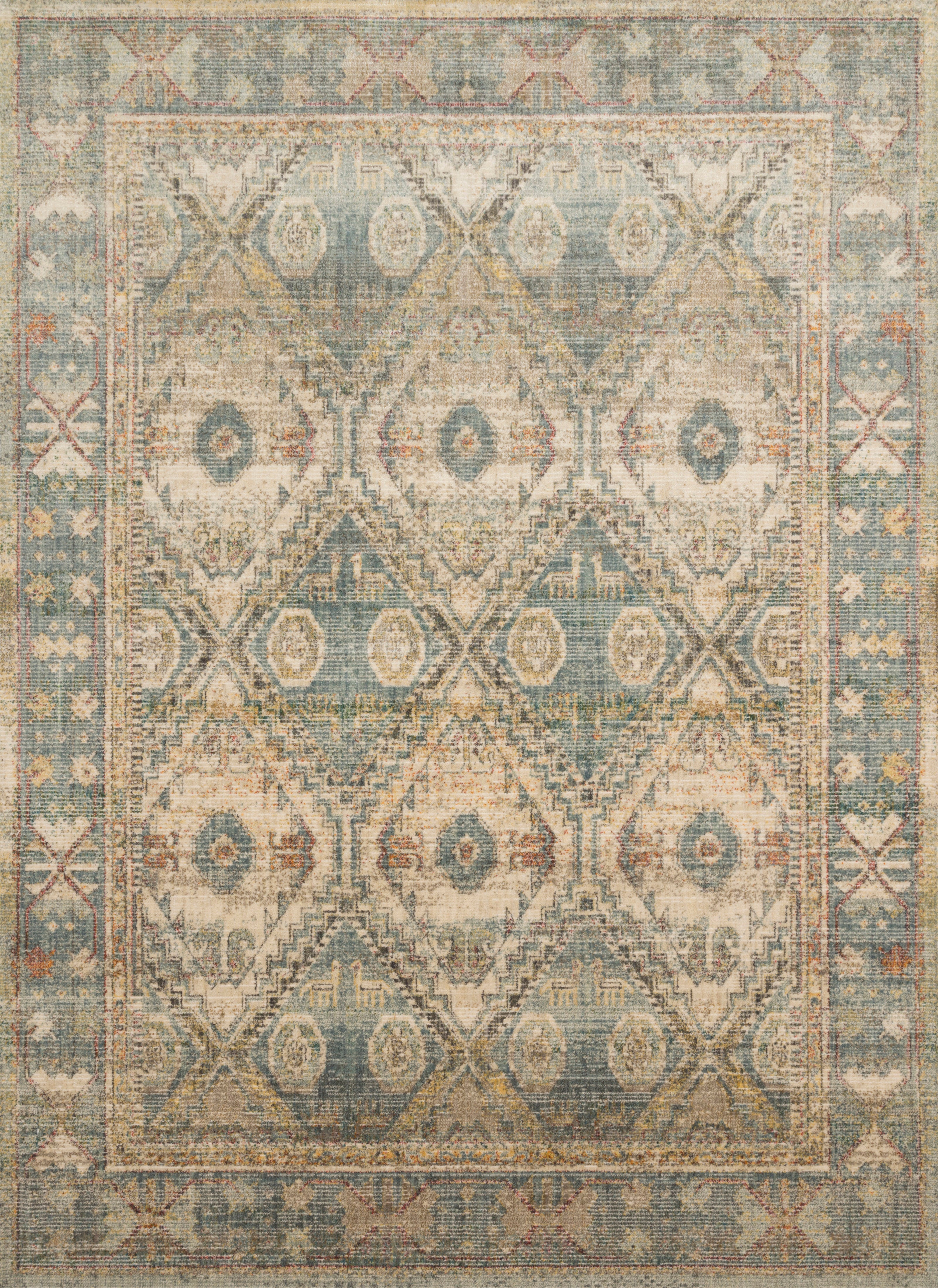 Loloi Linnea Natural / Sky Rug RUGS - patterned Loloi