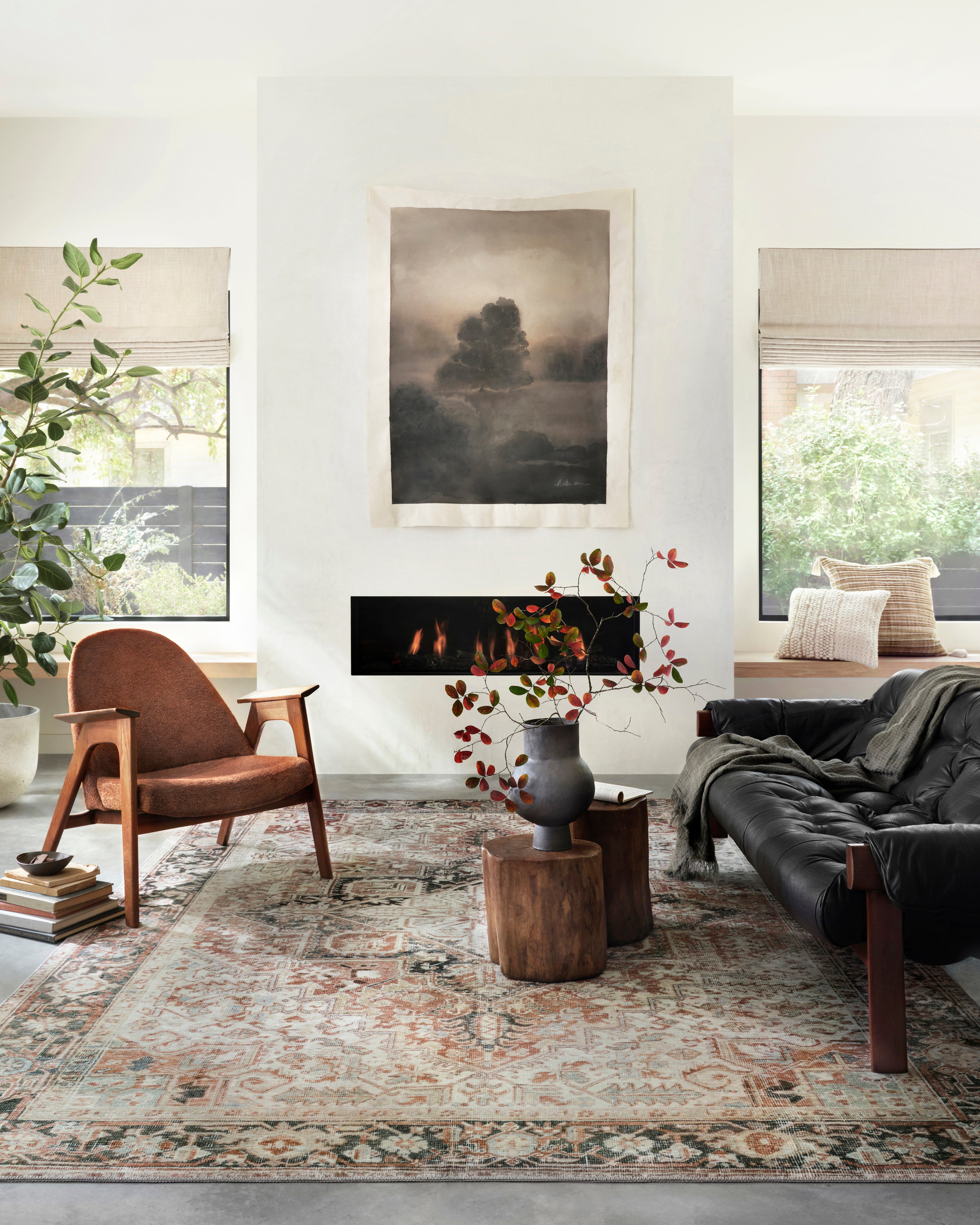 Loloi Lenna Rust / Charcoal Rug 2 - RUGS - patterned Loloi