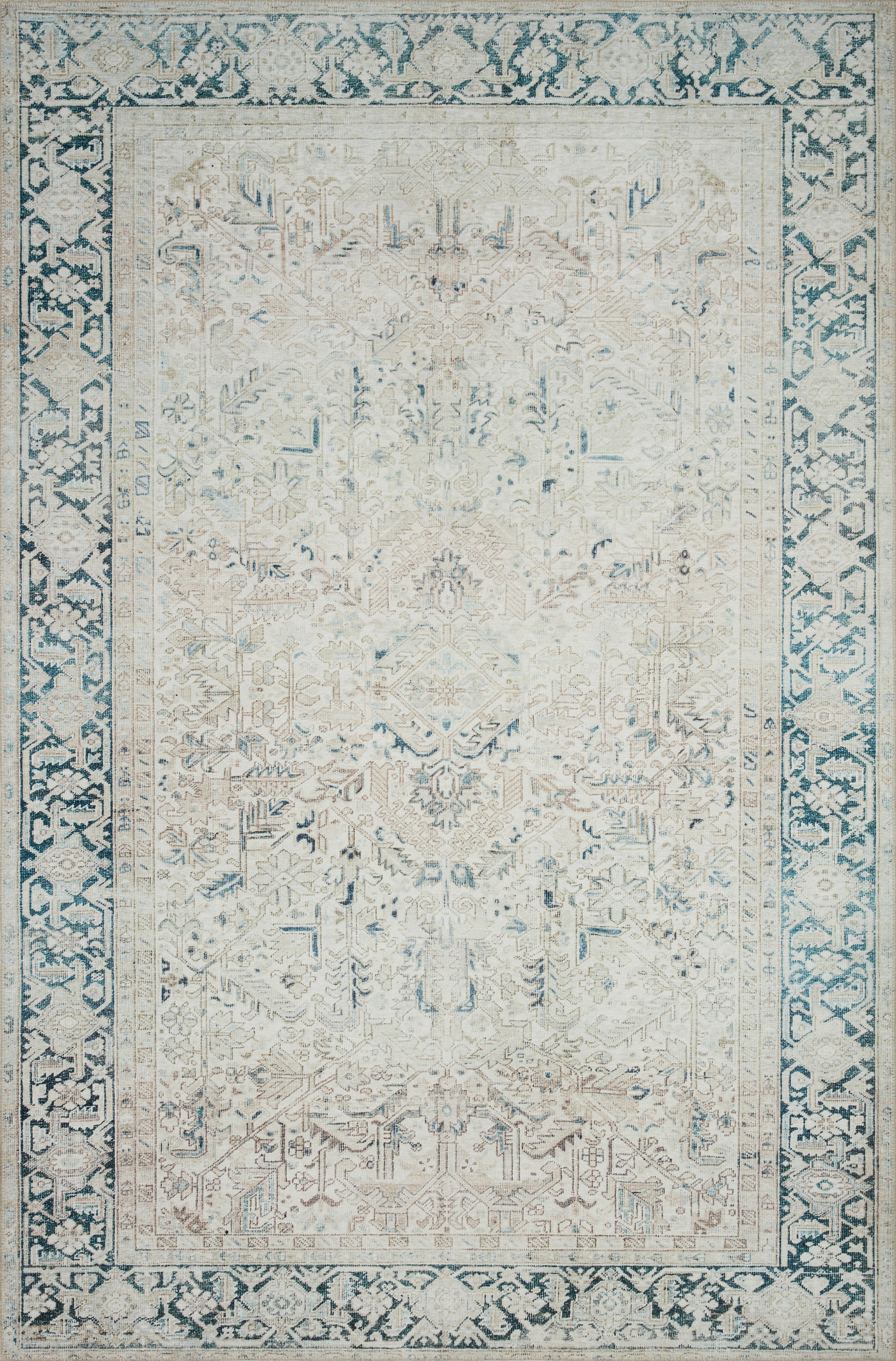 Loloi Lenna Natural / Denim Rug 2 - RUGS - patterned Loloi