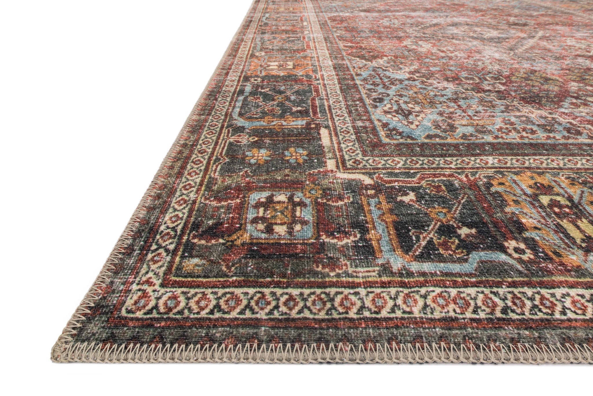 Loloi Loren Brick / Midnight Rug 2-RUGS-patterned Loloi