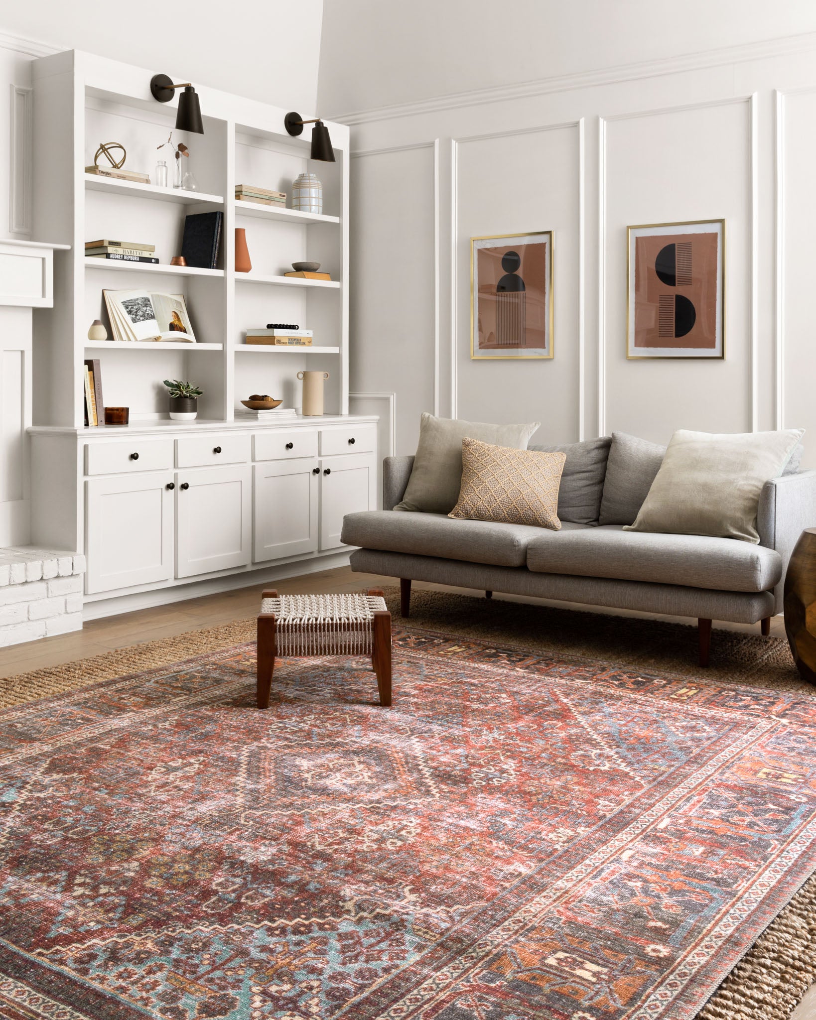 Loloi Loren Brick / Midnight Rug 2-RUGS-patterned Loloi