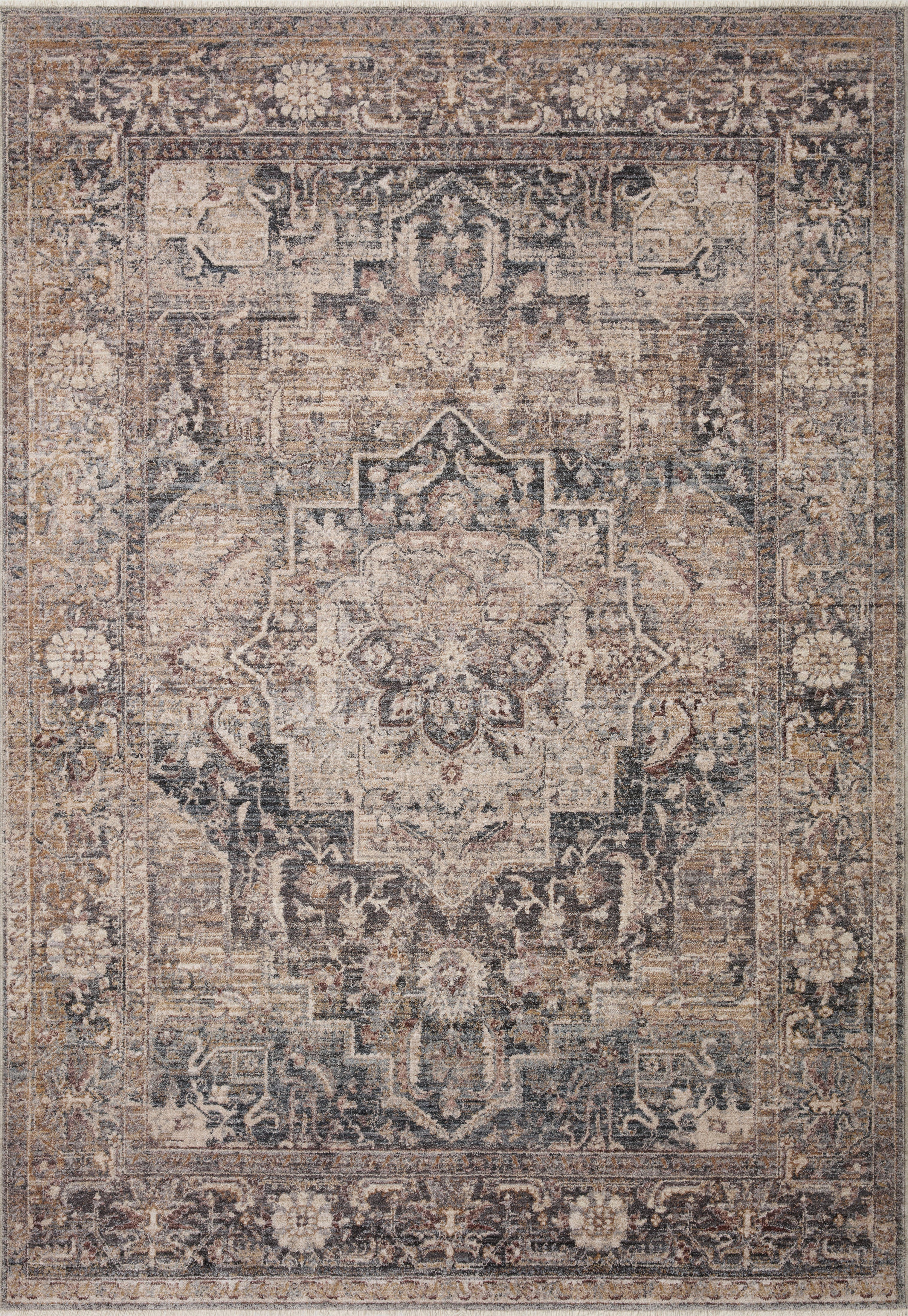 Loloi Lyra Denim / Sand Rug 0-RUGS-patterned Loloi