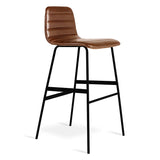 Gus* Modern Lecture Upholstered Bar Stool 12 - a - FURNITURE - bar/counter stool Gus Saddle Brown Leather