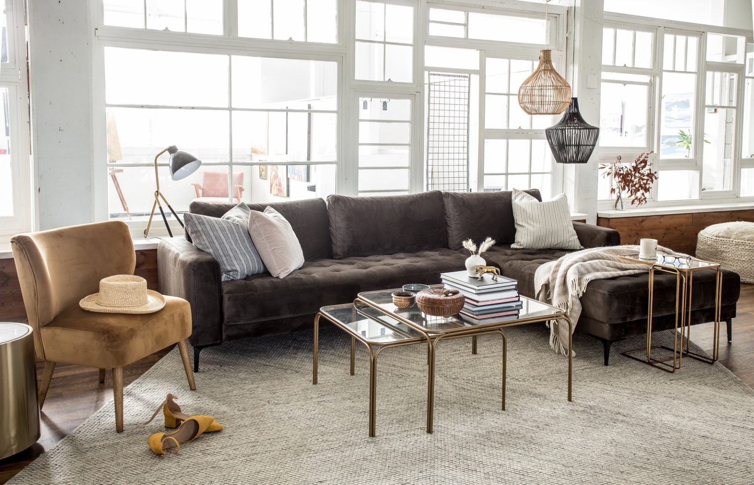 Lennie Pendant Light / Natural - Rug & Weave