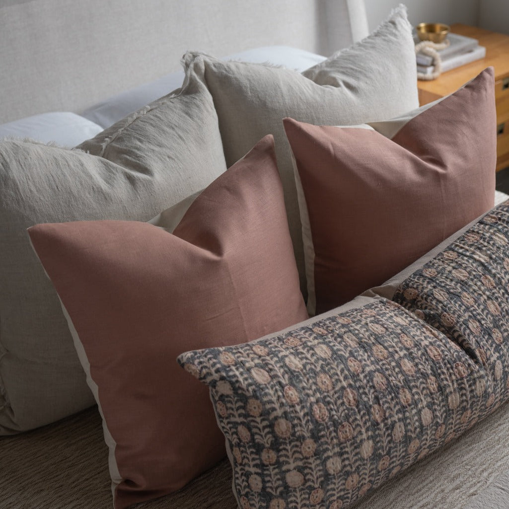 Dusty Rose Linen Pillow Cover - Rug & Weave