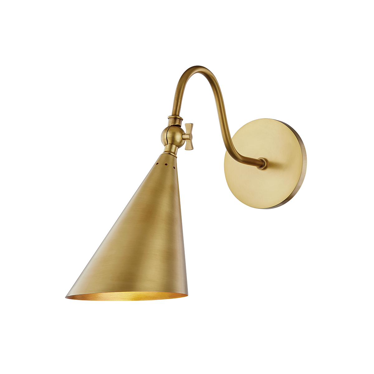 Lupe Wall Sconce, Aged Brass