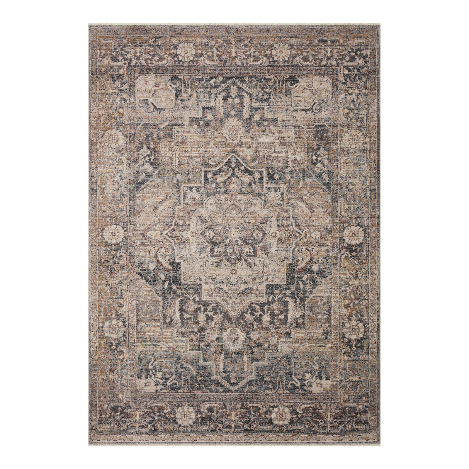 Loloi Lyra Denim / Sand Rug 0-RUGS-patterned Loloi