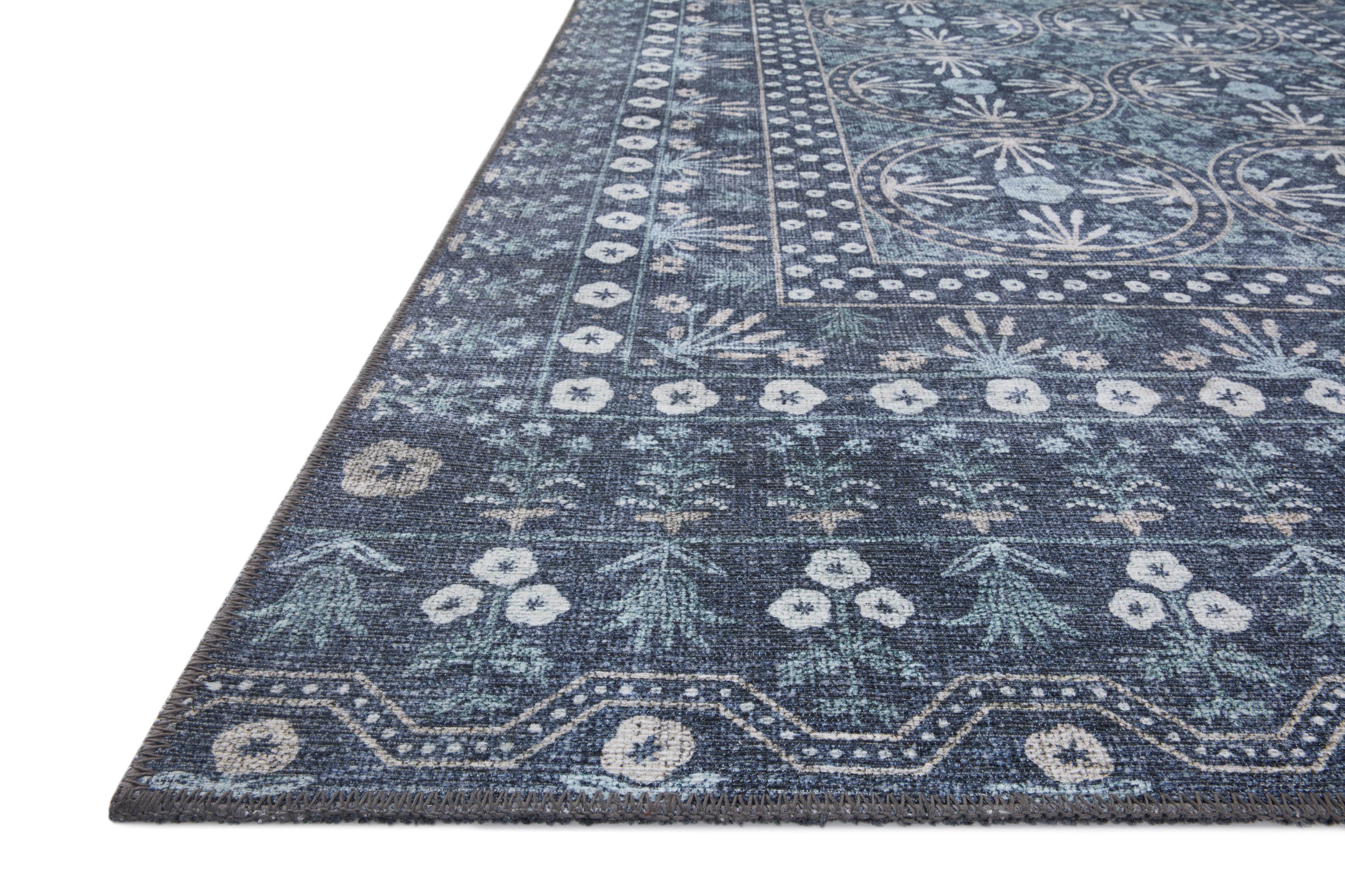 Rifle Paper Co. x Loloi Maison Rosette Blue Rug 1-patterned rugs Loloi